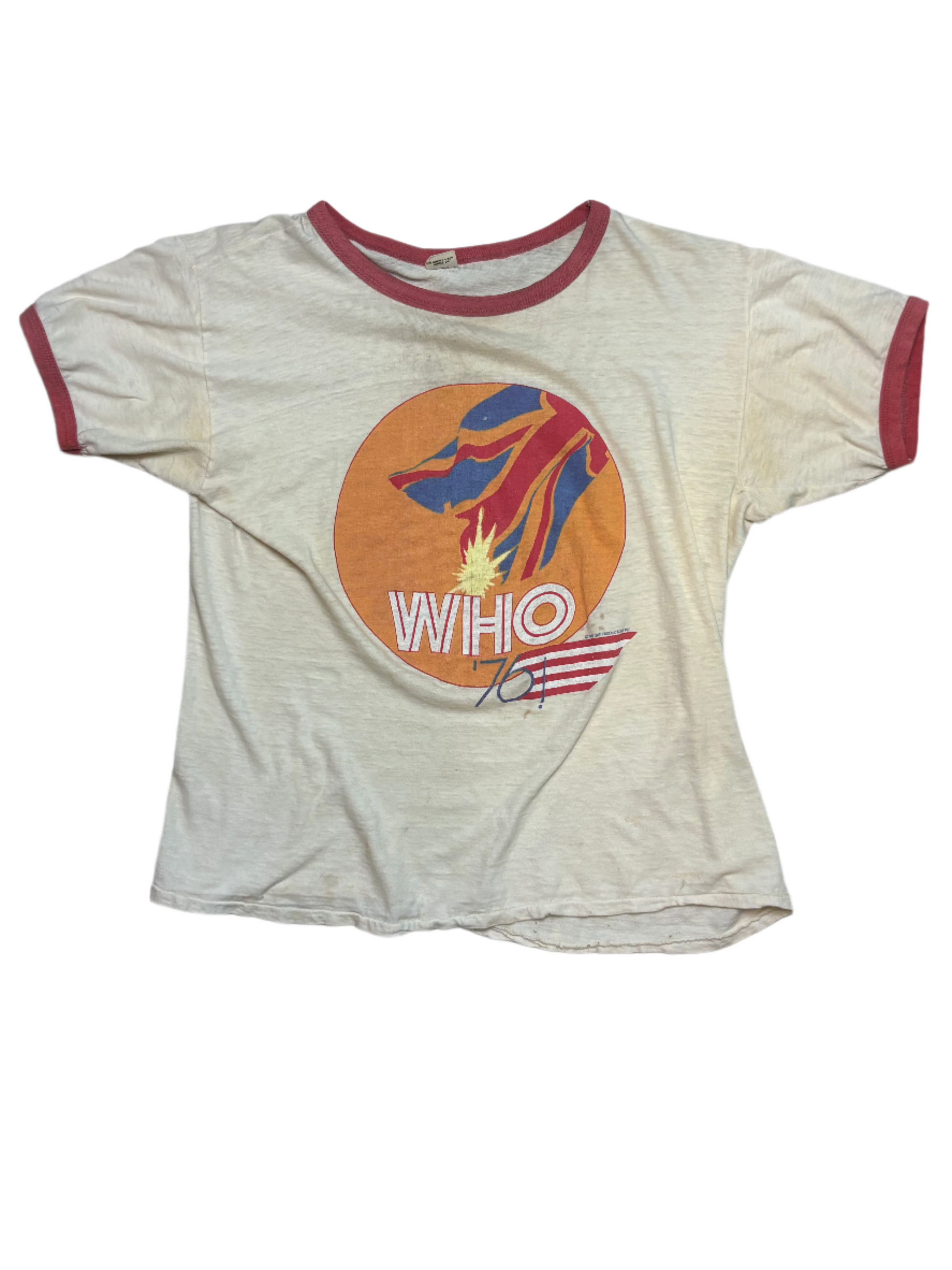 1976 Vintage The Who by Numbers Ringer T-Shirt - SML