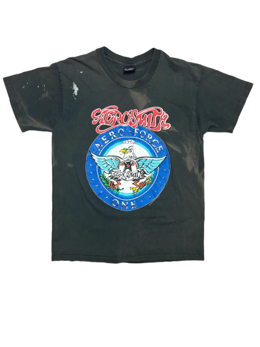 1993 Vintage Black Aerosmith "Aero Force One" T-Shirt - MED