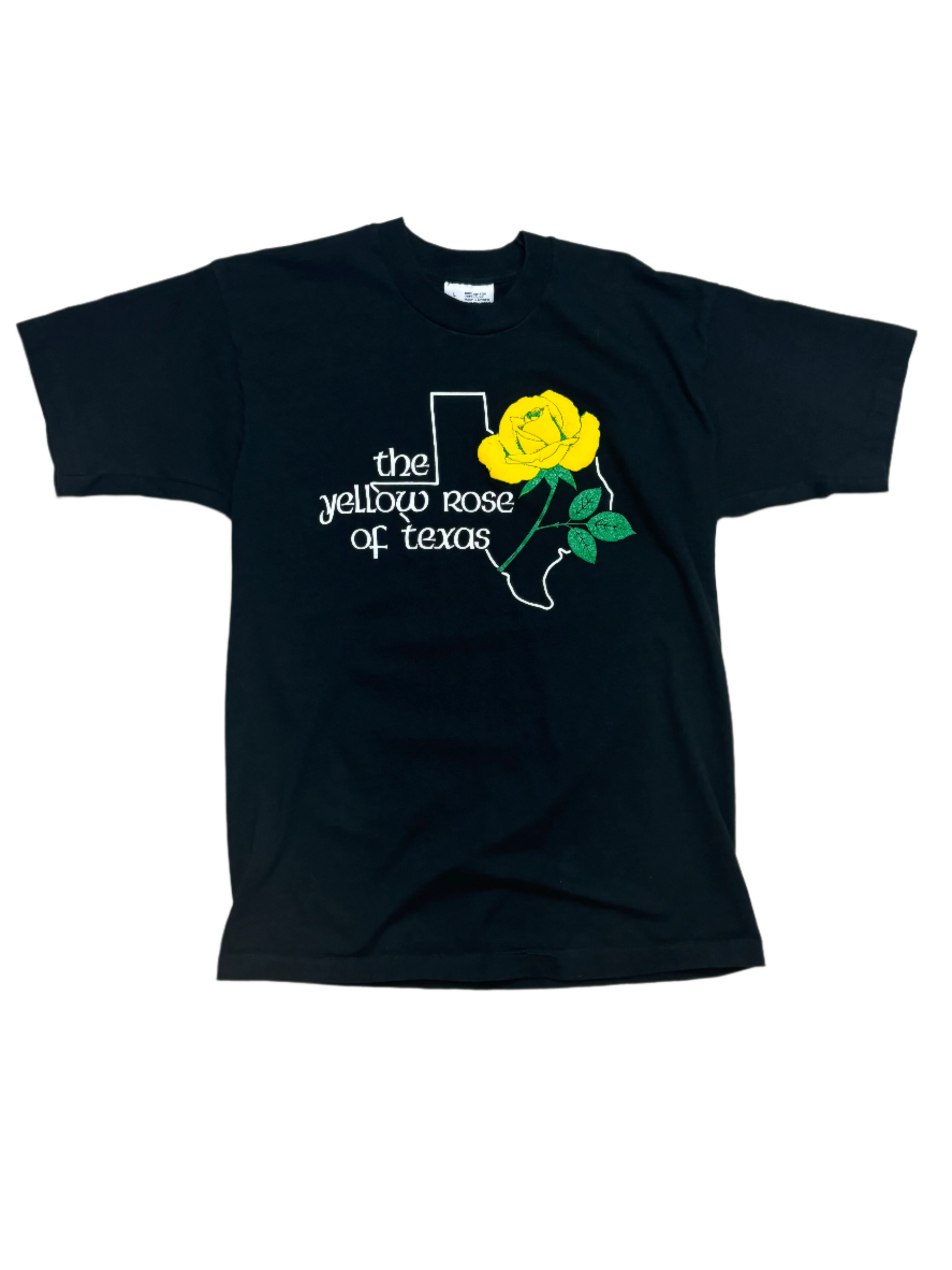 1980's Vintage Black "Yellow Rose of Texas" T-Shirt - SML