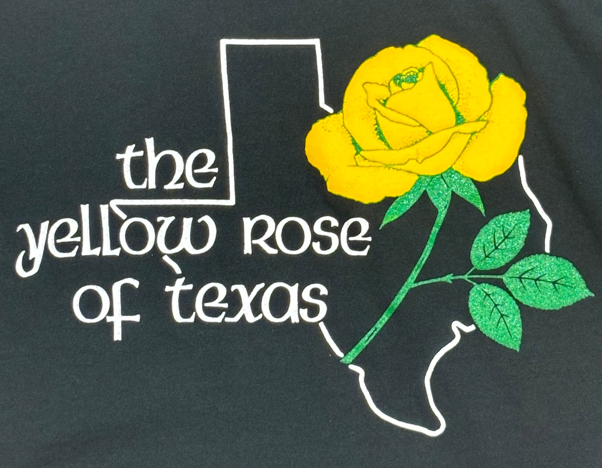 1980's Vintage Black "Yellow Rose of Texas" T-Shirt - SML