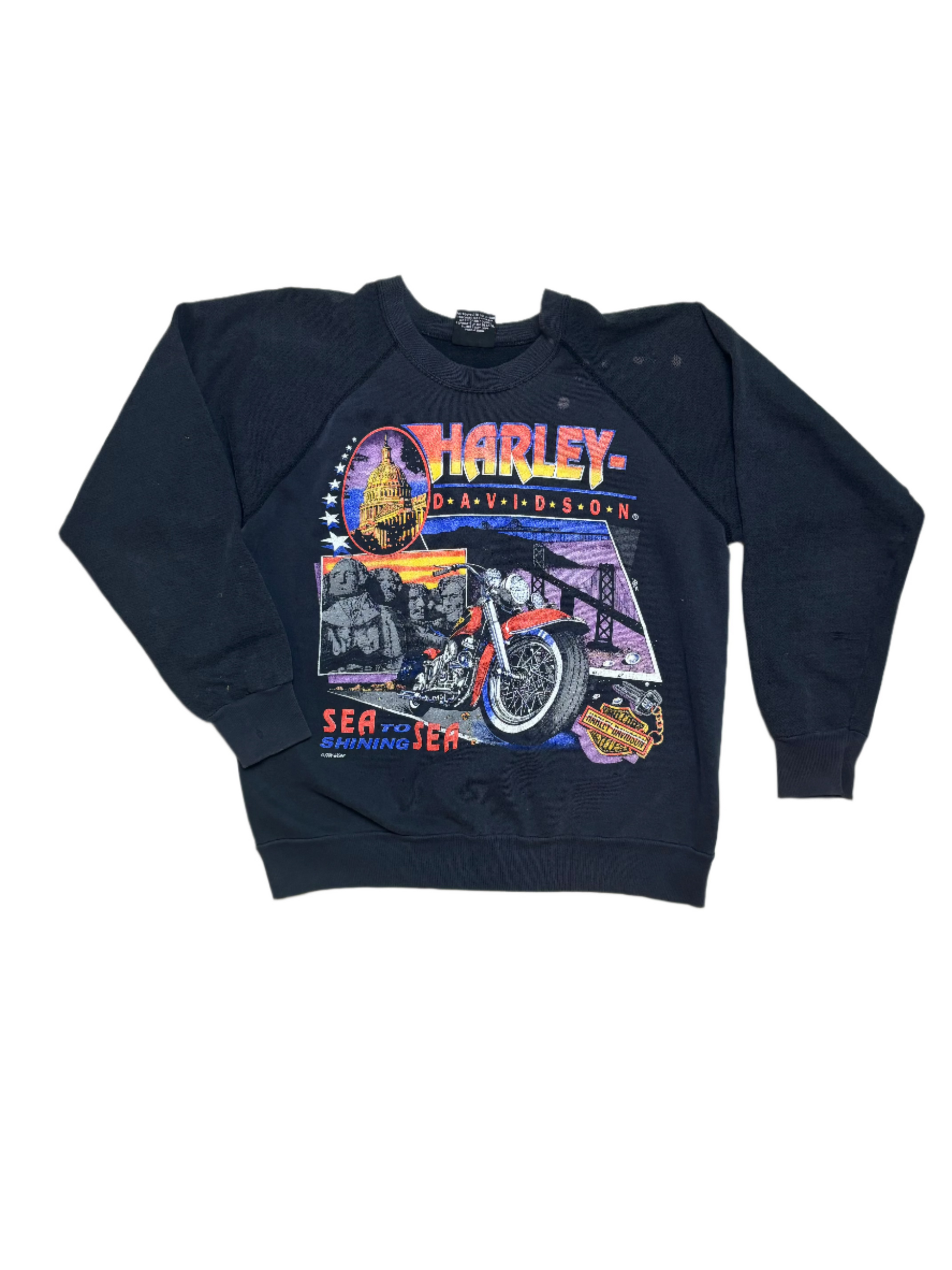 1990's Vintage Black Harley-Davidson "Sea to Shining Sea" Sweatshirt - LRG
