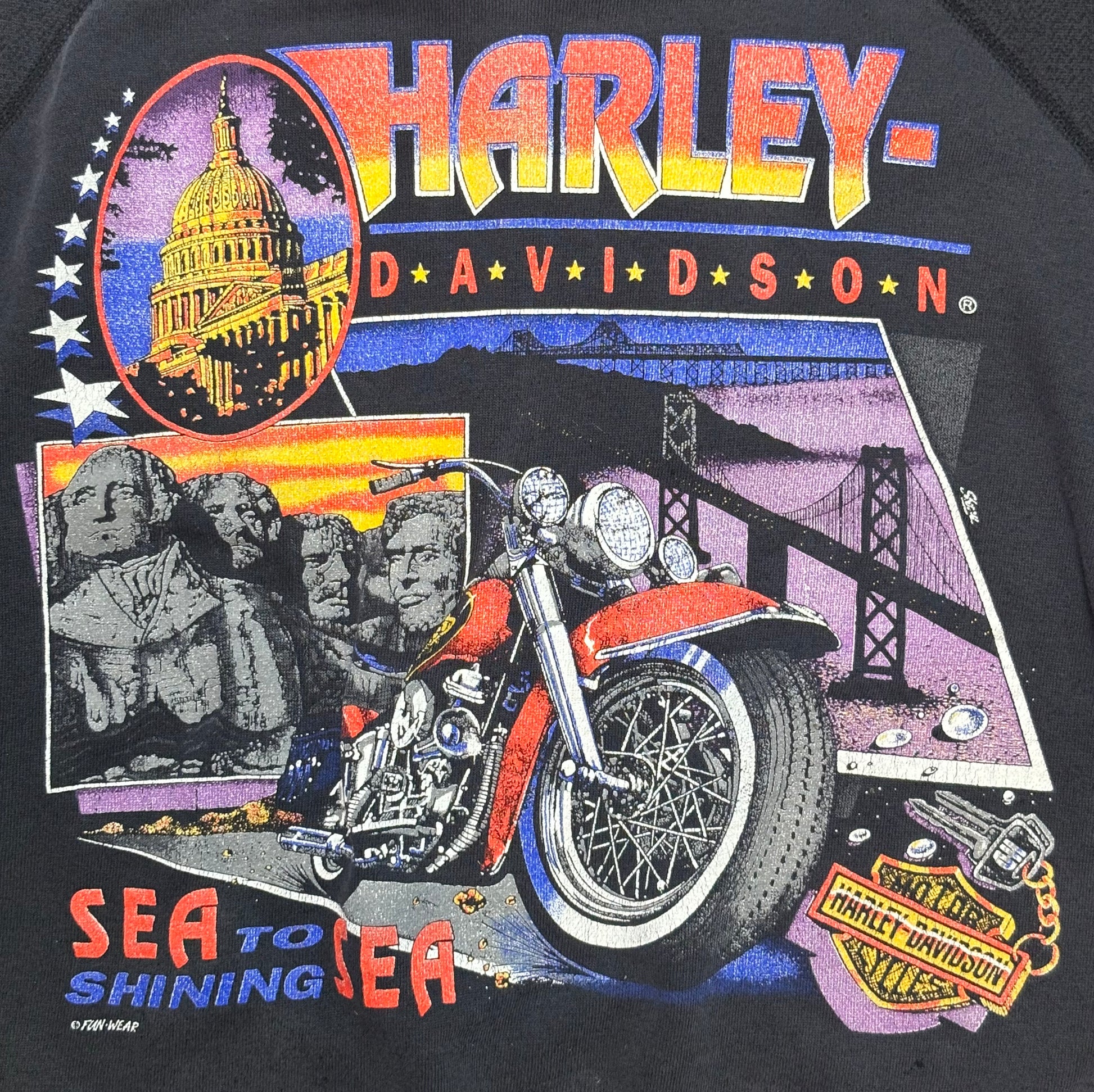 1990's Vintage Black Harley-Davidson "Sea to Shining Sea" Sweatshirt - LRG