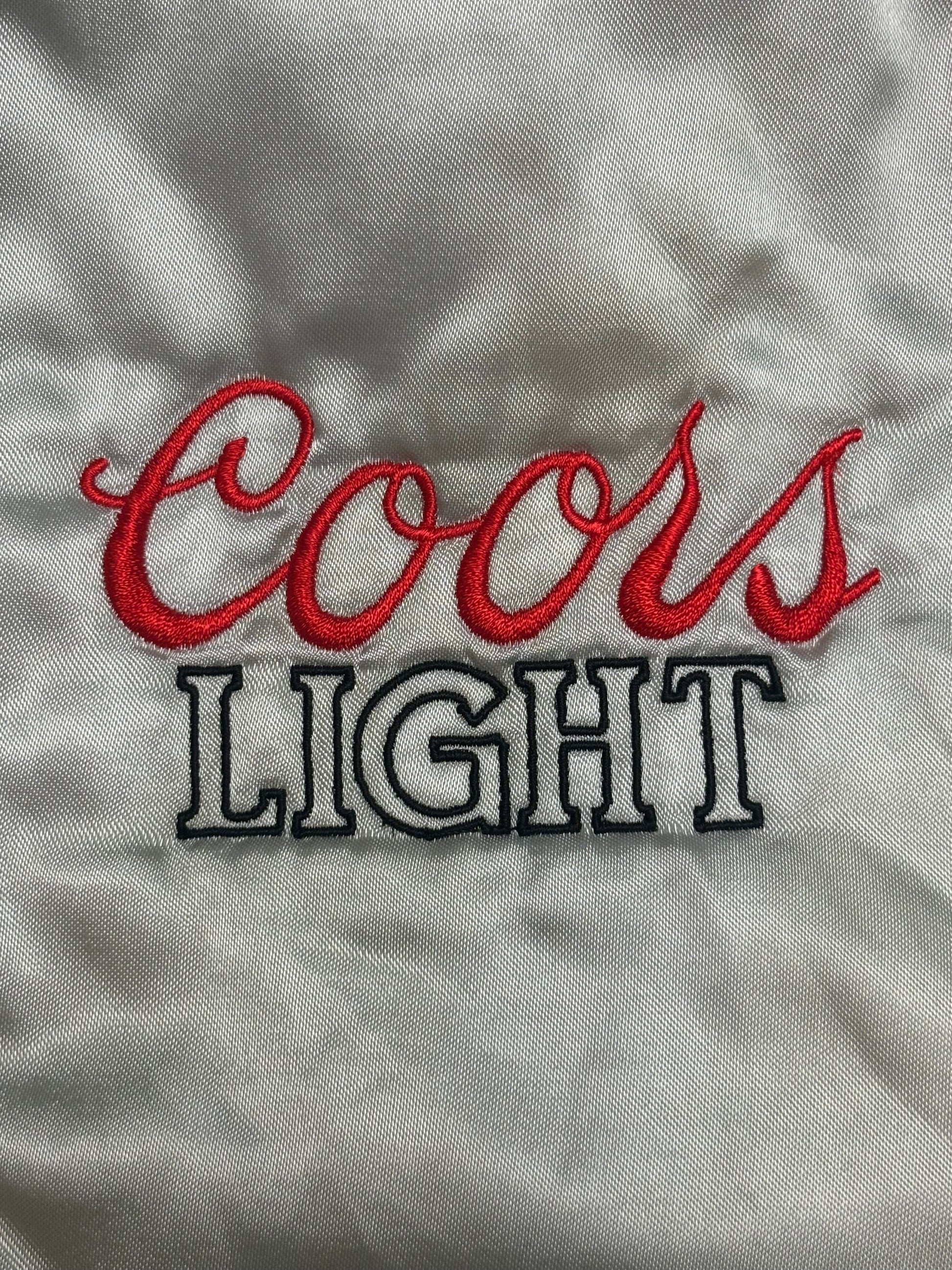 1980's Vintage Silver King Louie Coors Light Satin Bomber Jacket - LRG