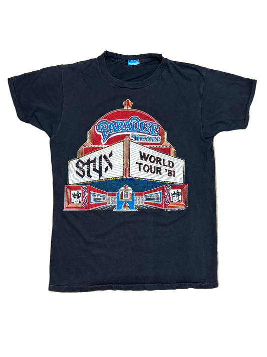1981 Vintage Navy Styx "World Tour '81" T-Shirt - XS