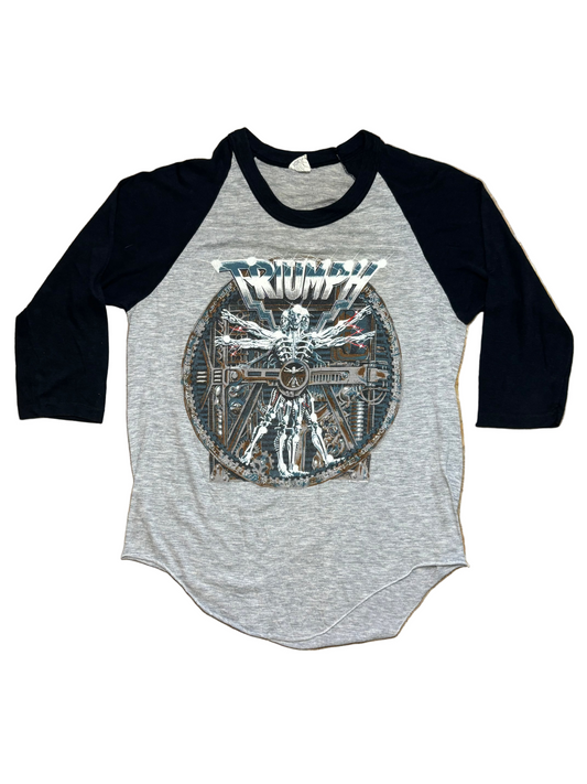 1984 Vintage Grey Triumph "World Tour" Raglan T-Shirt - MED
