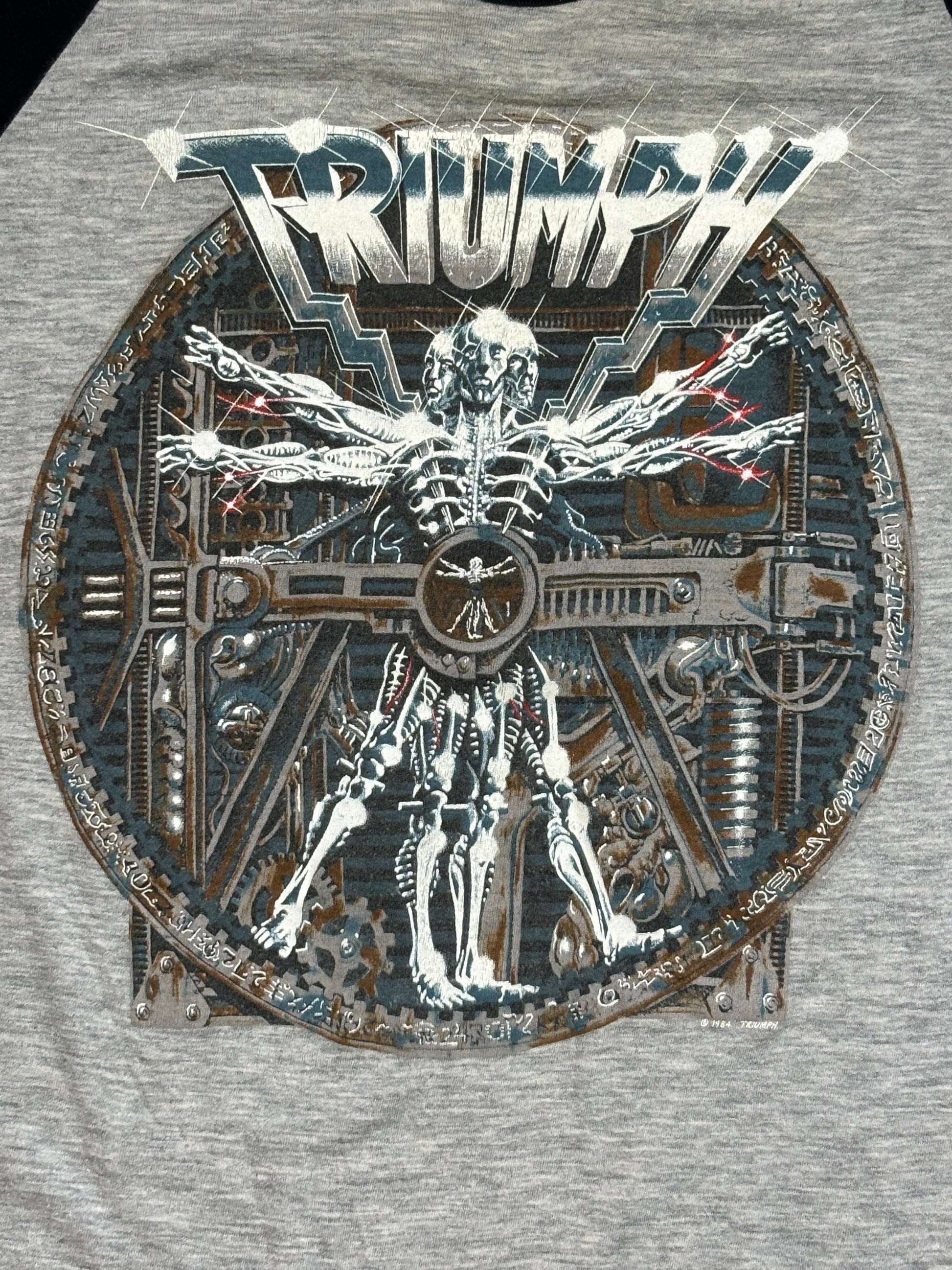 1984 Vintage Grey Triumph "World Tour" Raglan T-Shirt - MED