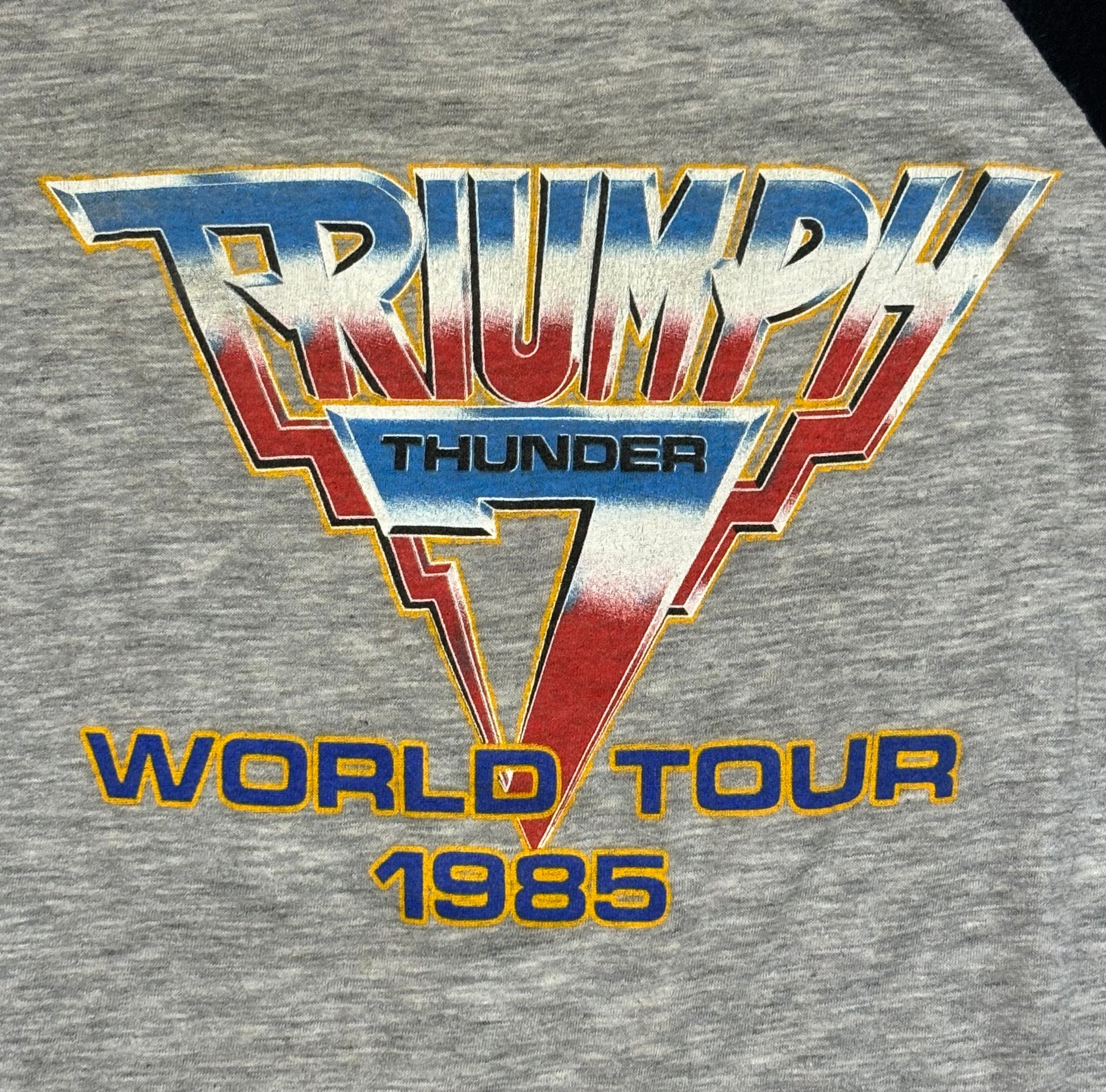 1984 Vintage Grey Triumph "World Tour" Raglan T-Shirt - MED