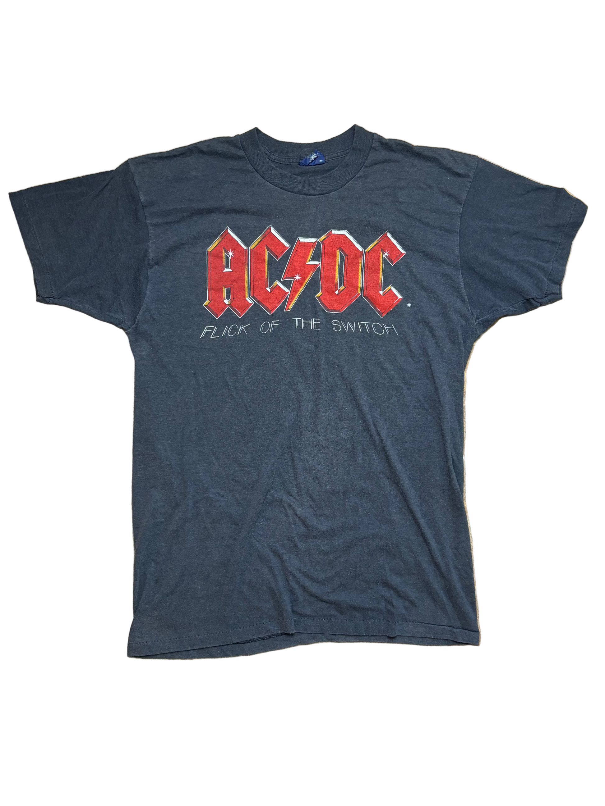 1983 Vintage Black AC DC "Flick of the Switch" T-Shirt - MED