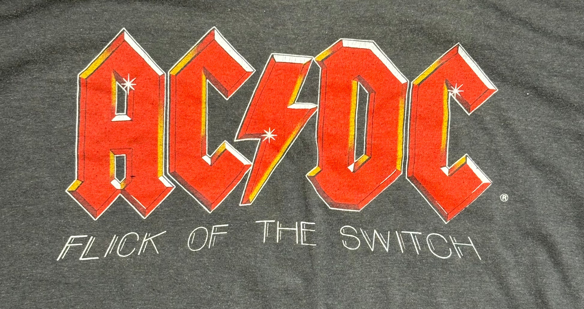 1983 Vintage Black AC DC "Flick of the Switch" T-Shirt - MED