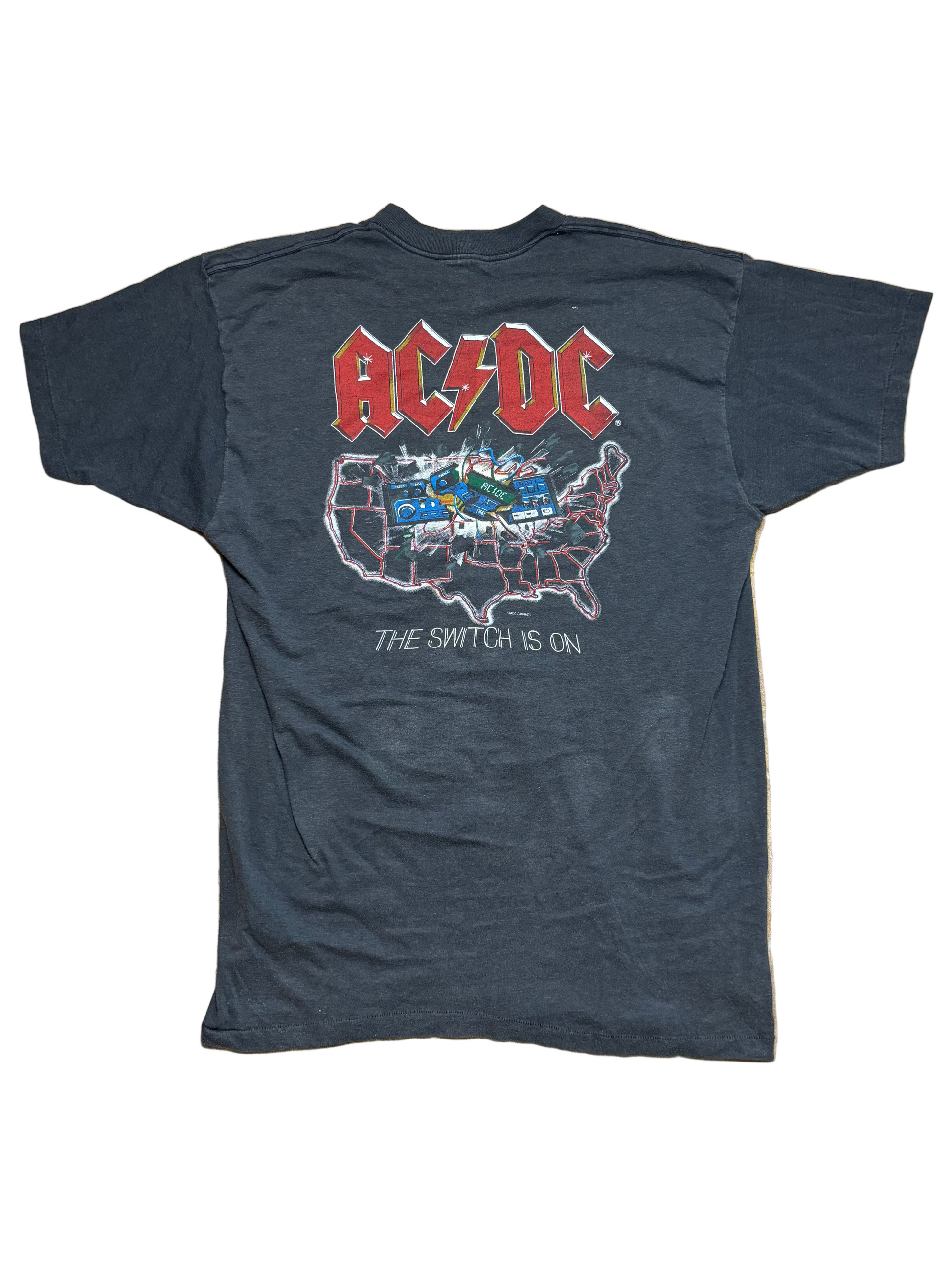 1983 Vintage Black AC DC "Flick of the Switch" T-Shirt - MED