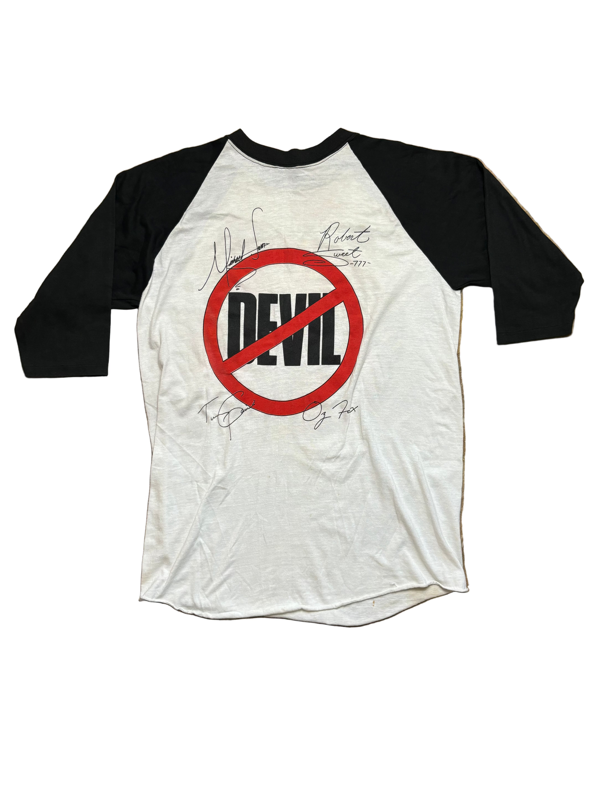 1986 Vintage Wht/Blk Stryper "Isaiah 53:5" T-Shirt - MED