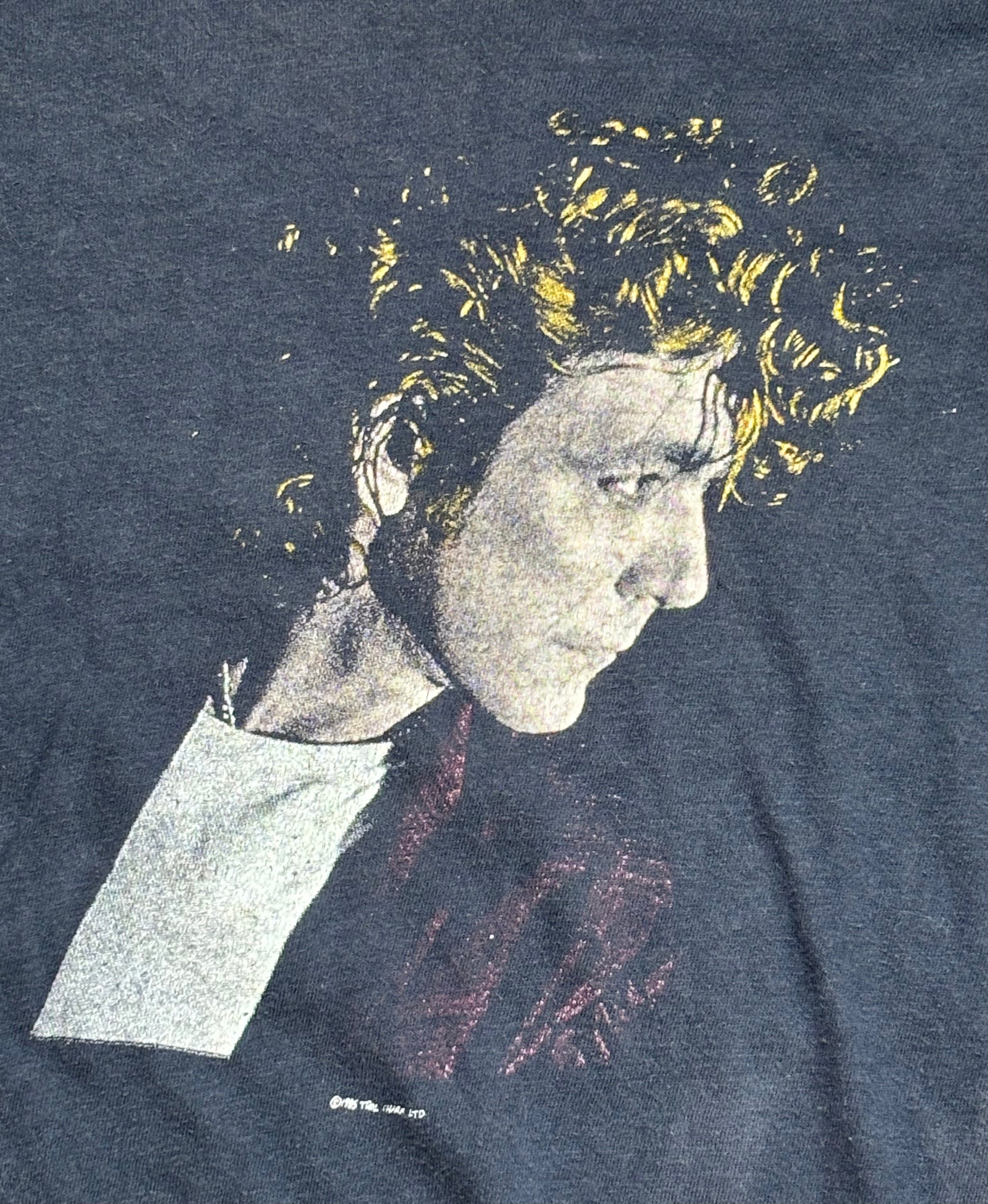 1985 Vintage Black Robert Plant "World Tour" T-Shirt - SML