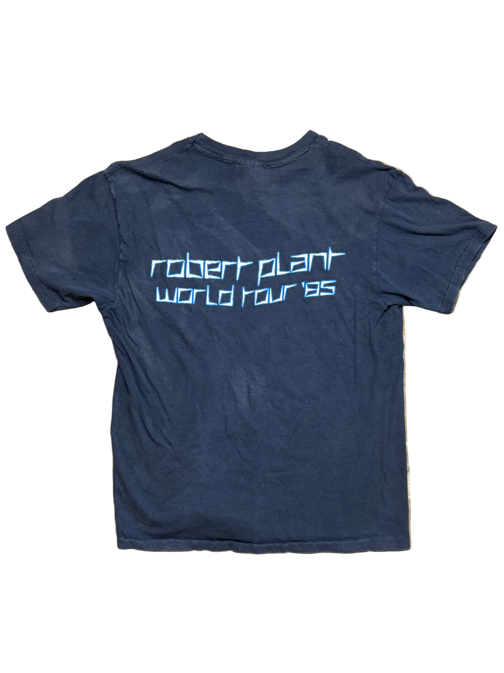 1985 Vintage Black Robert Plant "World Tour" T-Shirt - SML