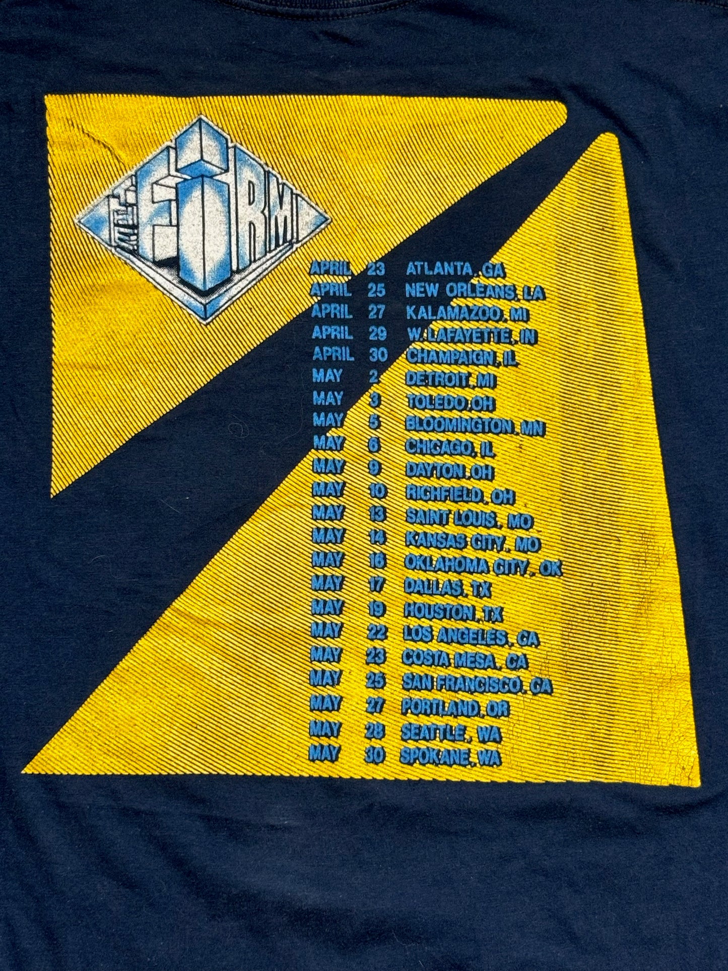 1980s Vintage Navy Blue Jimmy Page The Firm Tour T-Shirt - MED