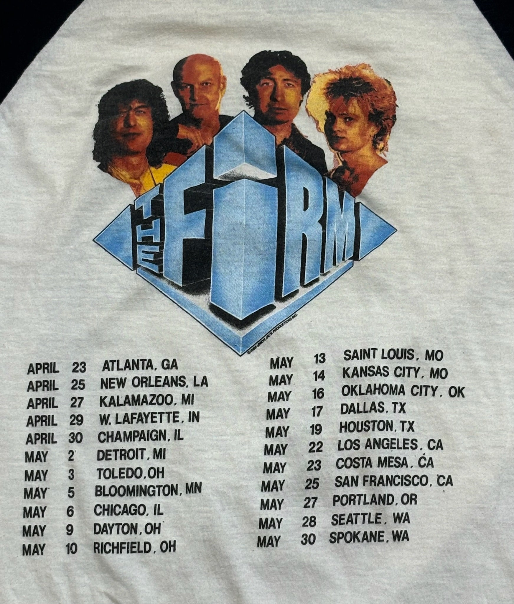 1986 Vintage White/Black The Firm "All Kings Horses" Raglan T-Shirt - MED