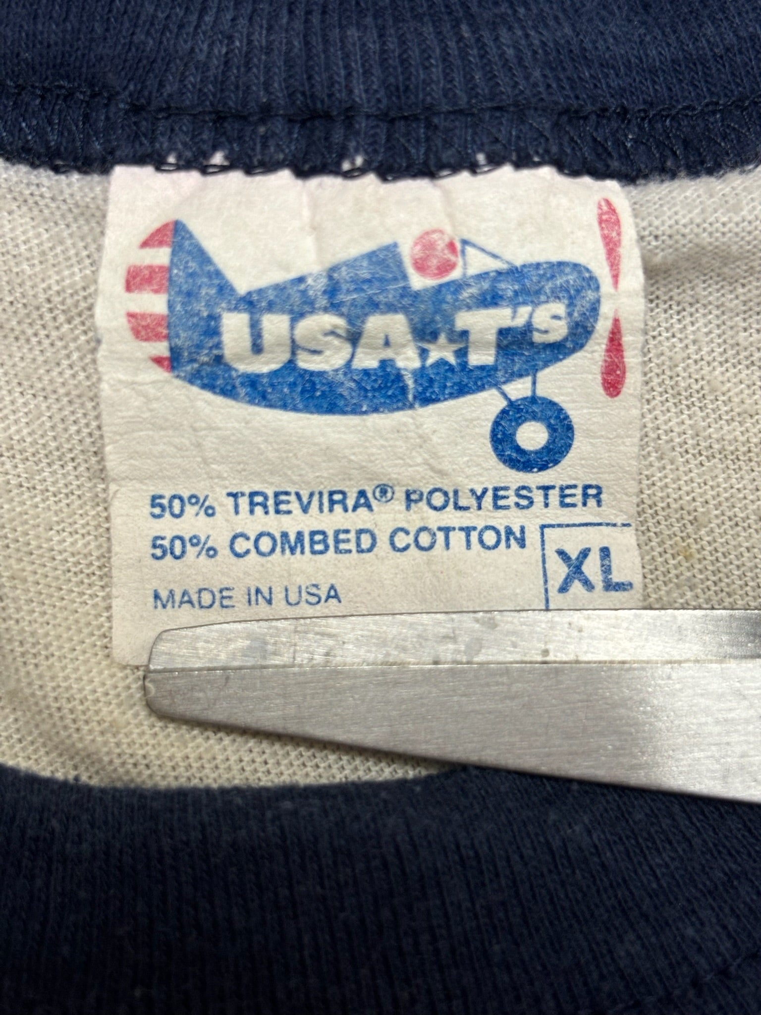 1981 Vintage White/Navy Foreigner Tour Raglan T-Shirt - MED