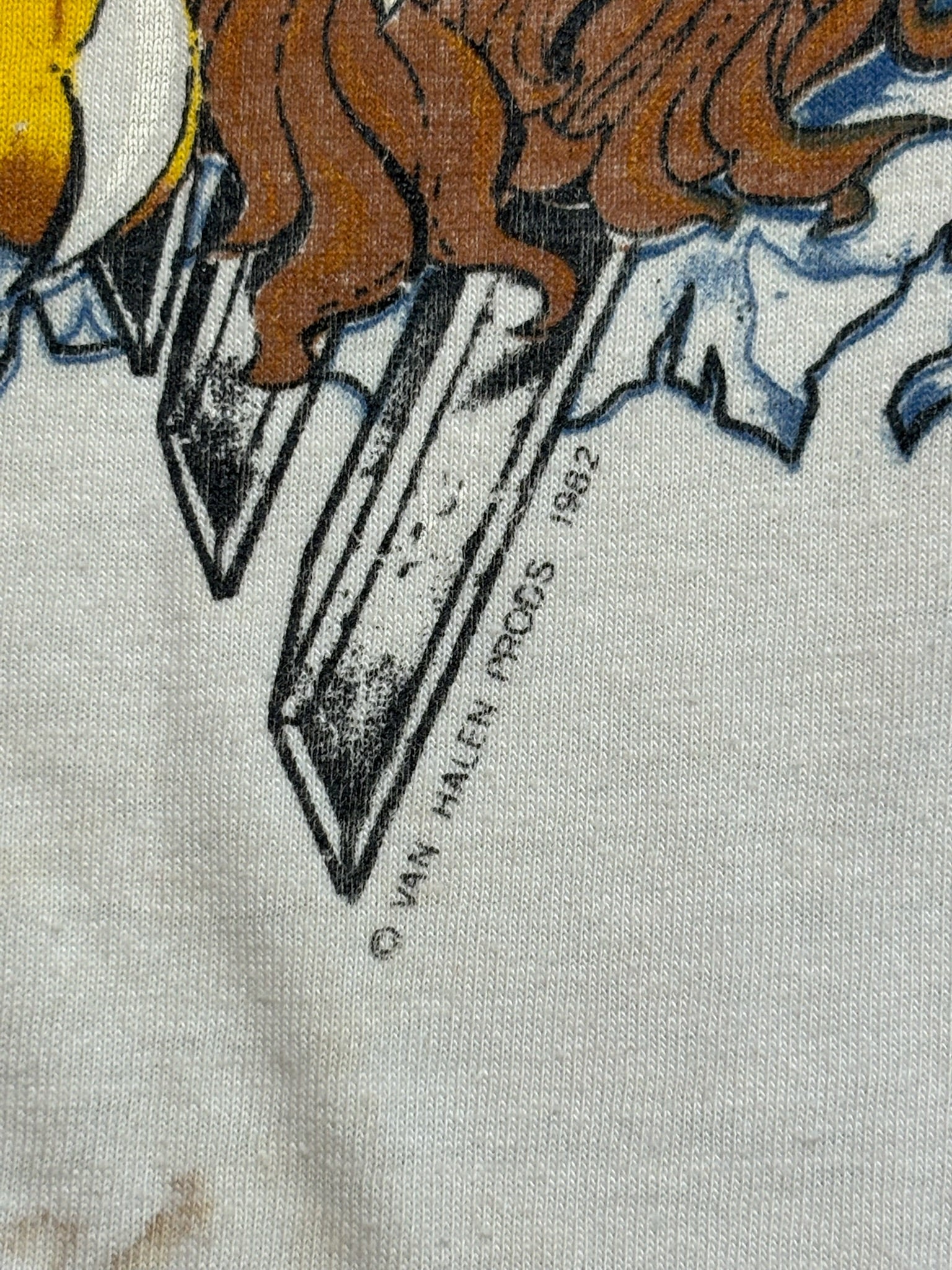 1982 Vintage White/Black Van Halen "Live Lion" Raglan T-Shirt - MED