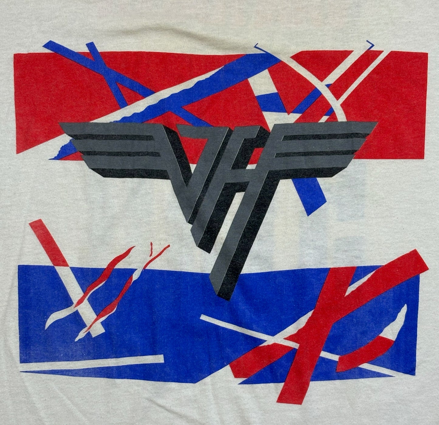1986 Vintage Red/White/Blue Van Halan Tour 5150 T-Shirt - XL