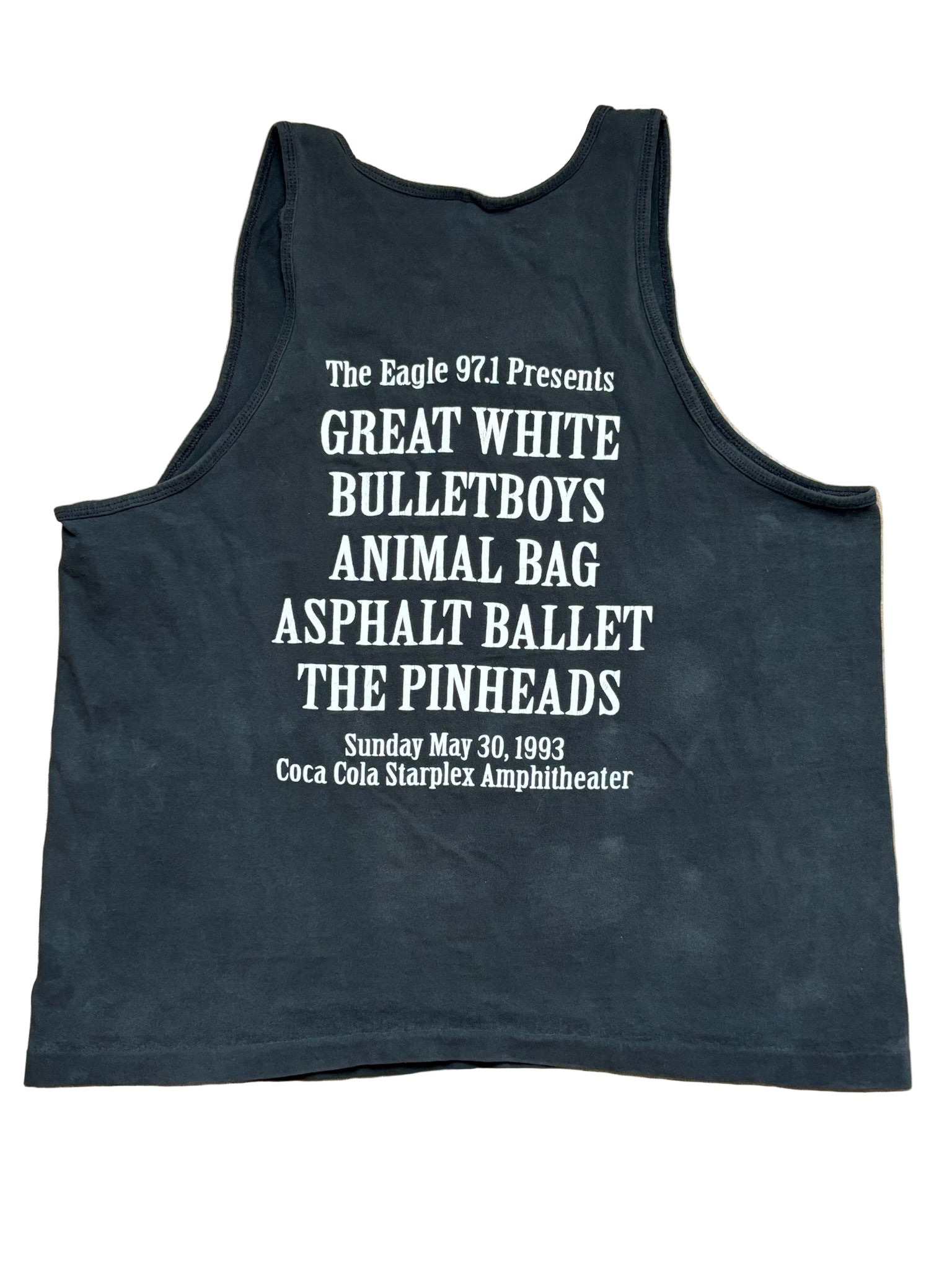 1993 Vintage Black Eagle Fest 97.1 Presents Muscle Tank T-Shirt - XL