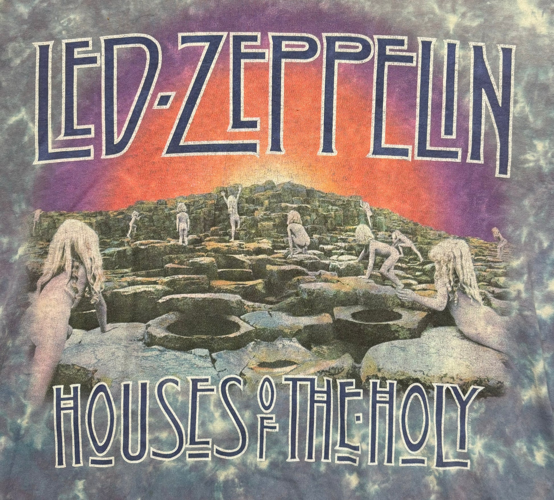 2002 Vintage Tie Dye Led Zeppelin "Houses of the Holy" T-Shirt - MED