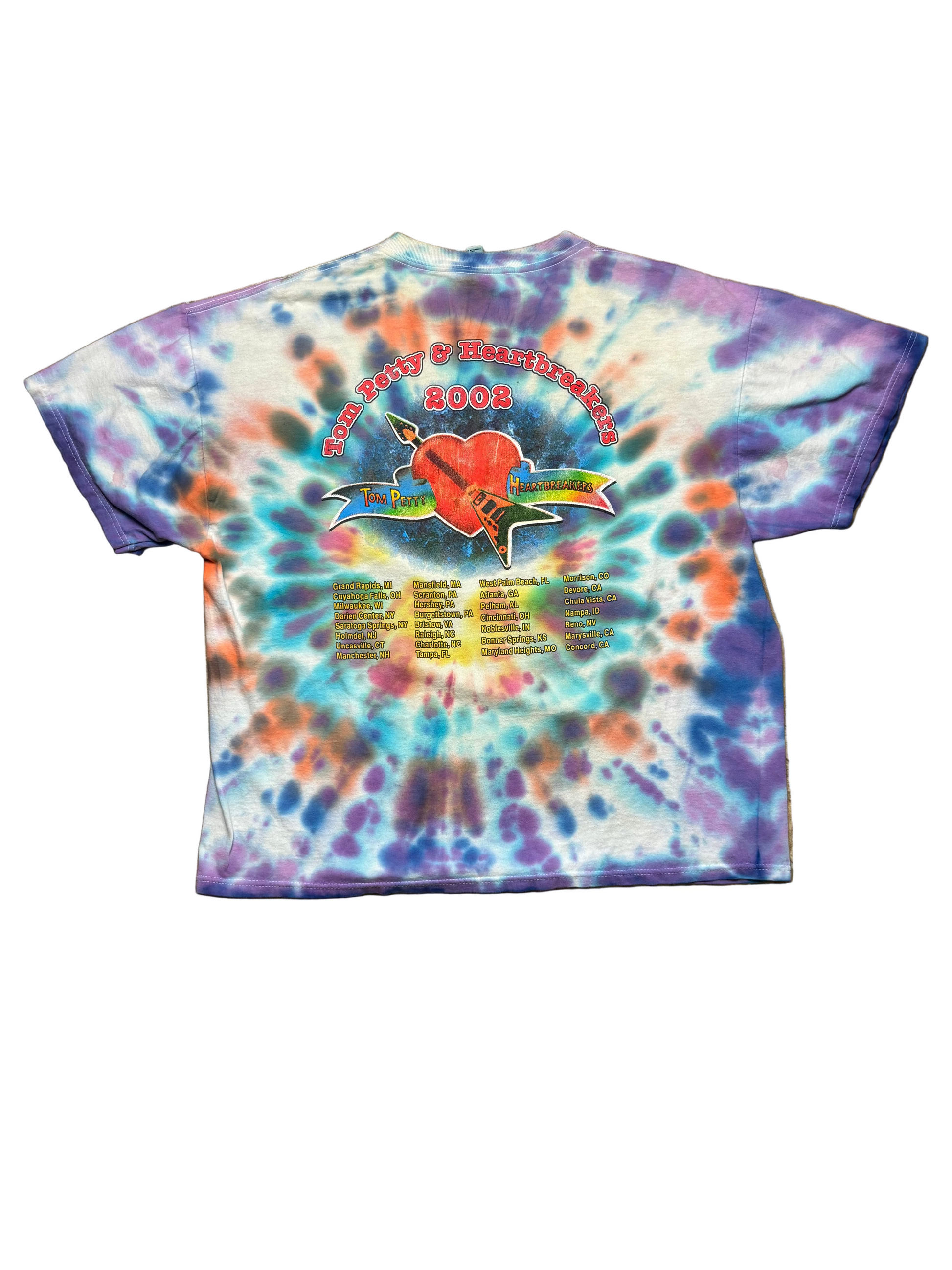 2002 Vintage Tie-Dye Tom Petty Heart Breakers Tour T-Shirt - XL