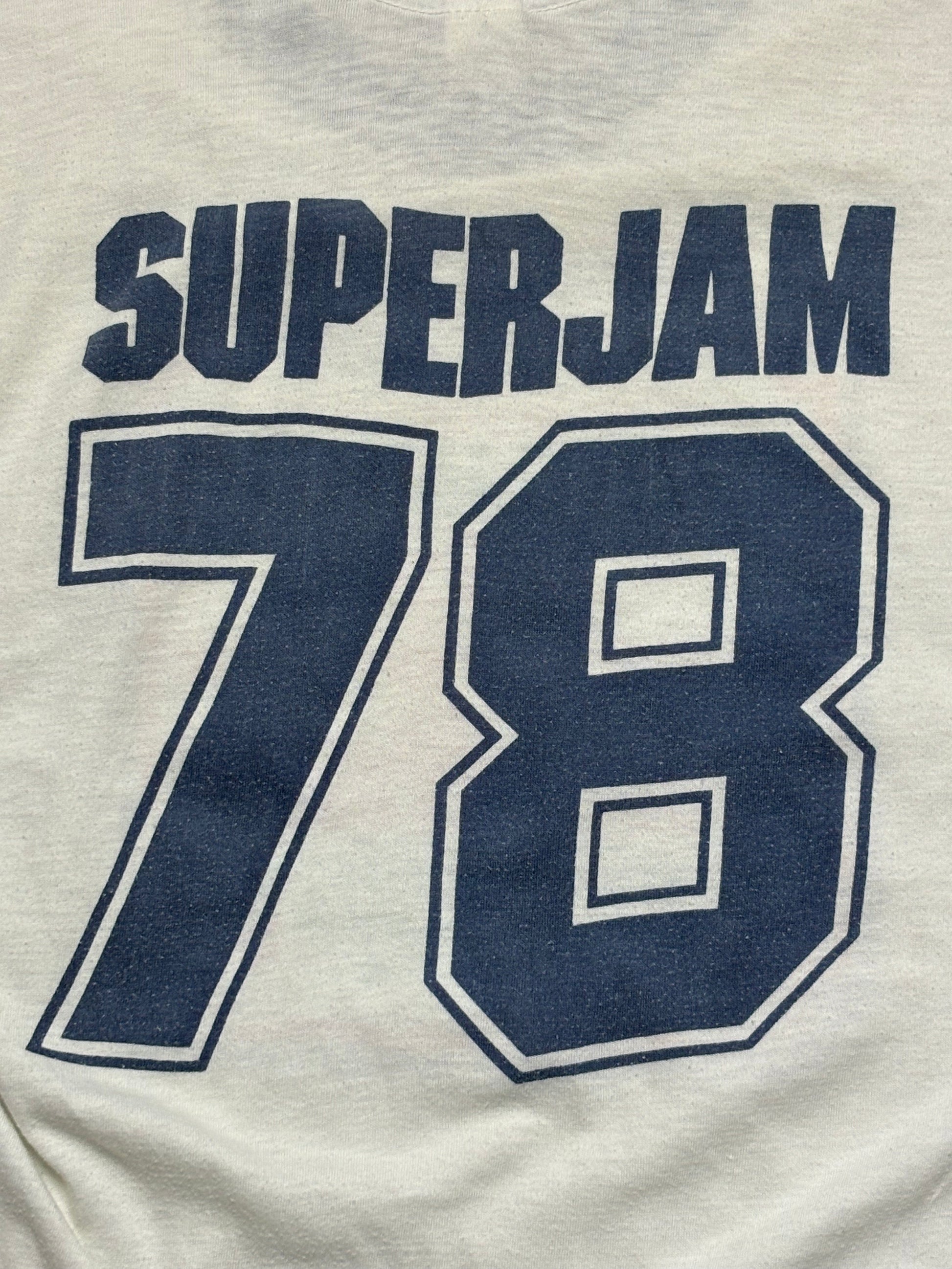 1978 Vintage White/Blue Super Jam Styx Ringer T-Shirt - XS