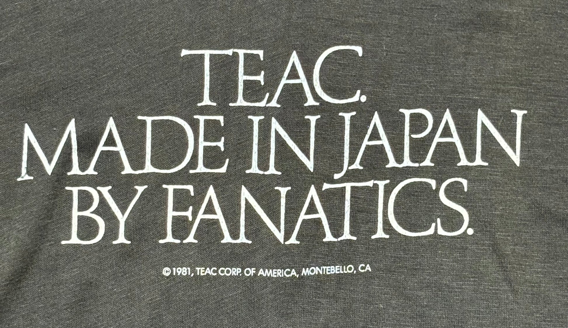 1981 Vintage Black TEAC Made in Japan by Fanatics T-Shirt - SML