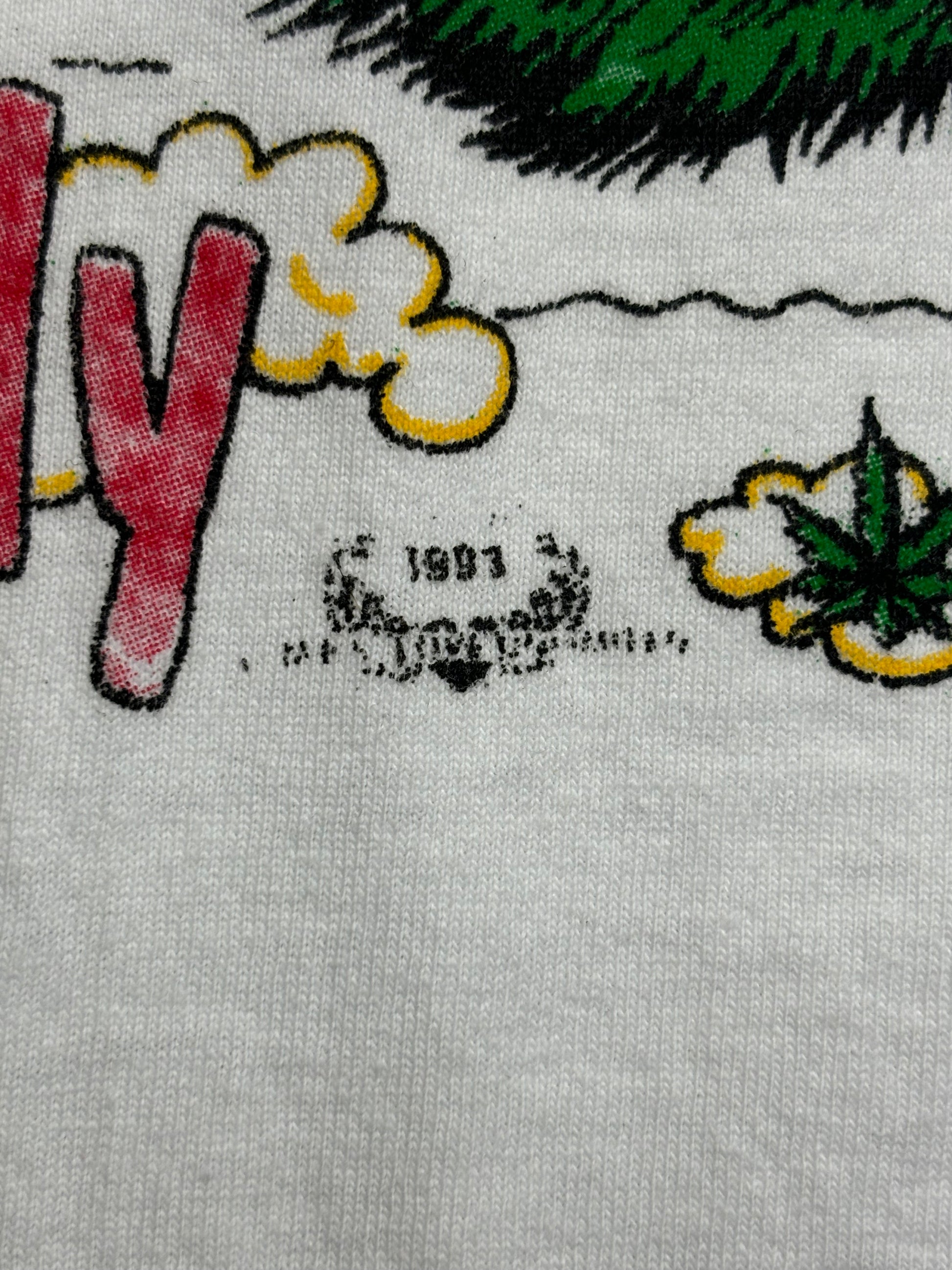 1993 Vintage White "Why Drink and Drive When You Can Smoke & Fly" Rasta T-Shirt - 3XL