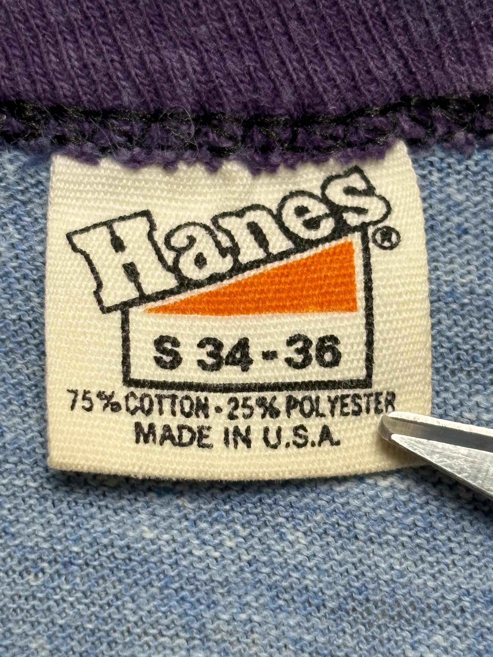 1980s Vintage Blue Old MacDonalds Norwalk Connecticut Ringer T-Shirt - XS