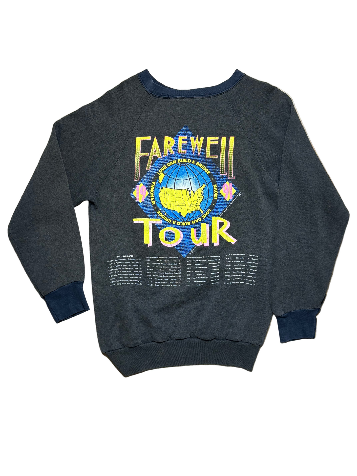 1991 Vintage Black The Judds Farewell "Love Can Build a Bridge" Tour Sweatshirt - SML