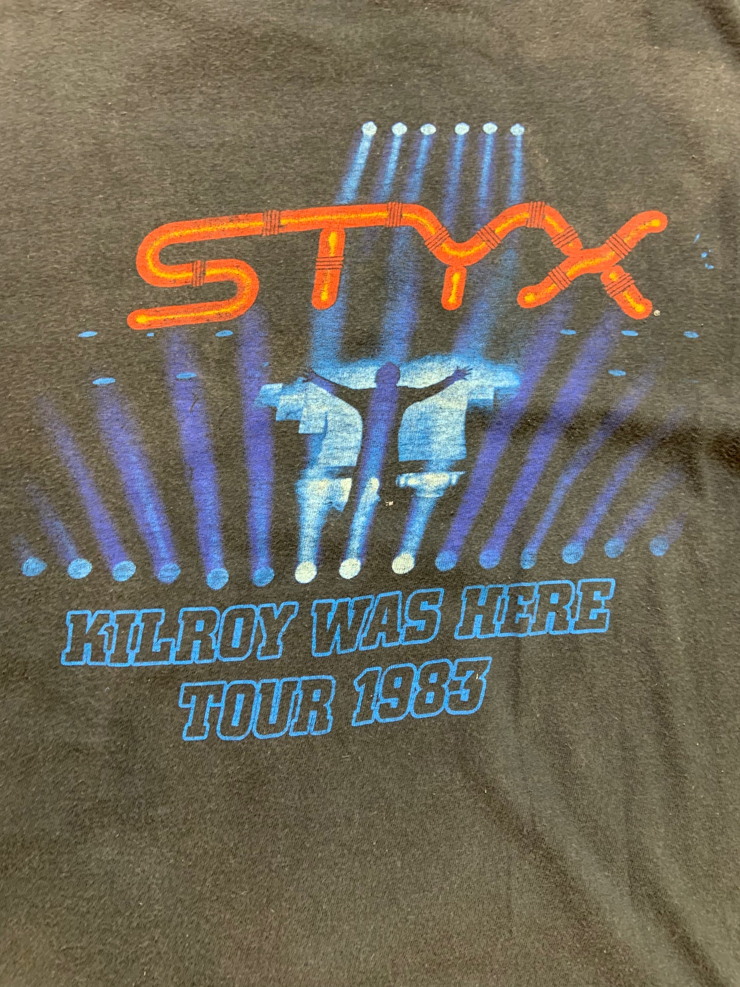 83' Vintage Styx "Kilroy Was Here" Tour Black T-Shirt - XS