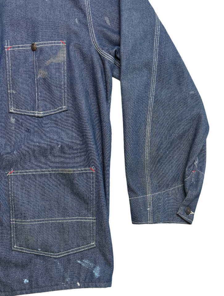 '60s Vintage Montgomery Ward Drk Denim Chore Jkt - 2XL