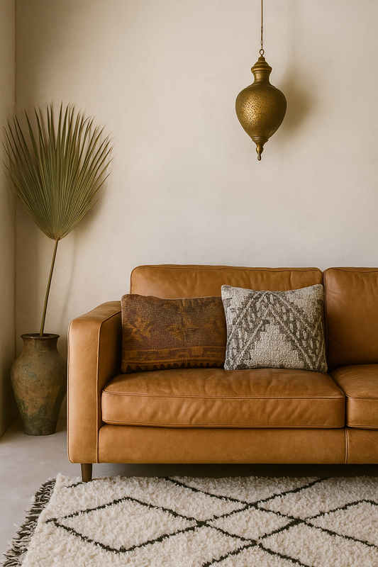 Moroccan Faded Mauve Wool Tapestry Pillowcase 1.67' x 1.25'