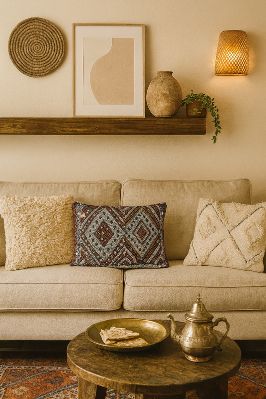 Moroccan Berber Red Diamond Pattern Pillowcase 1.75' x 1.13'