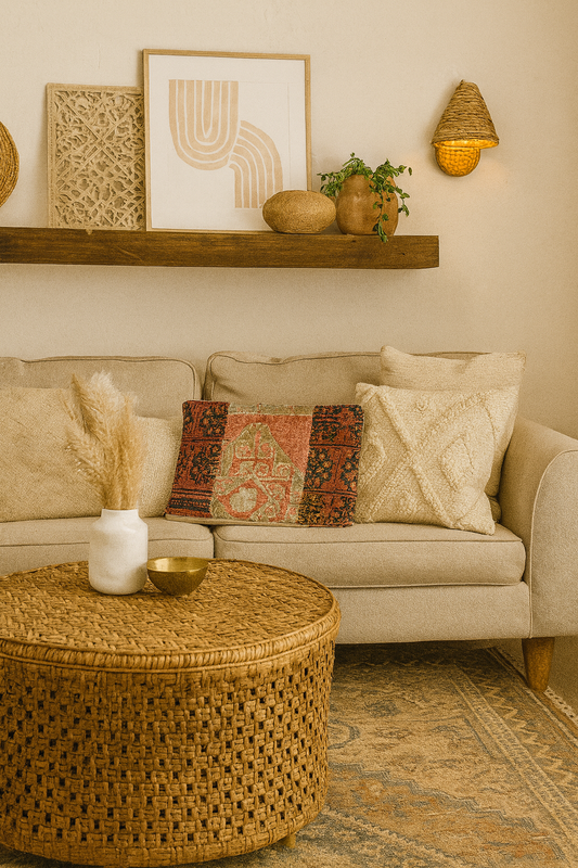 Moroccan Calico Wool Tapestry Pillowcase 1.79' x 1.33'