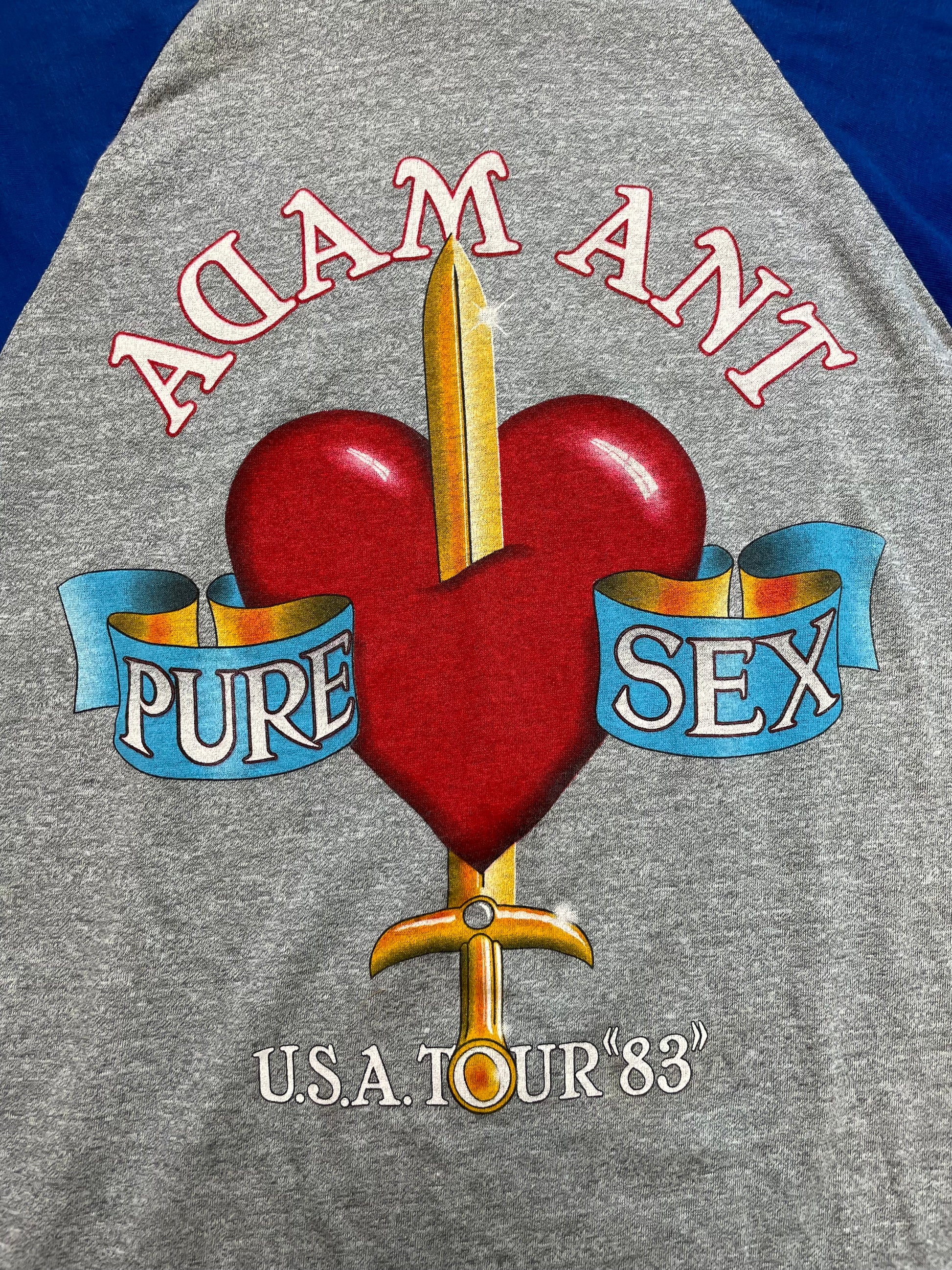 1983 Vintage Adam Ant "Pure Sex" Raglan T-Shirt - XS