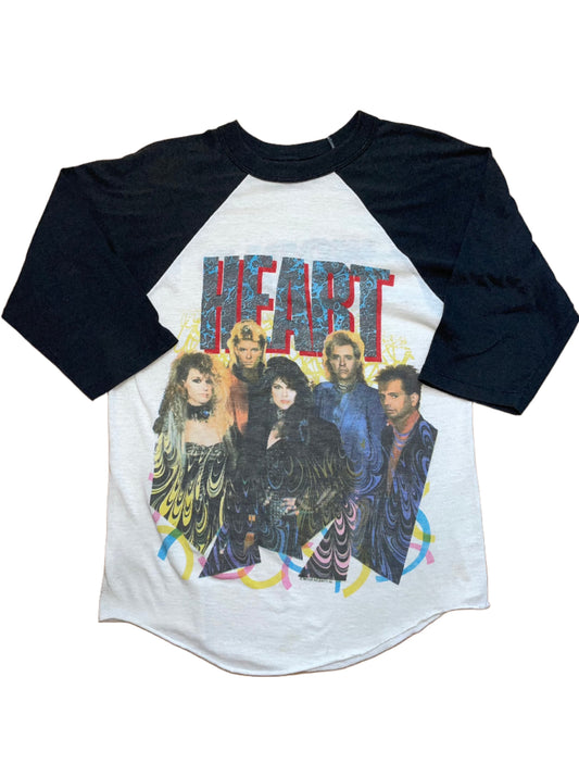 1985 Vintage Heart World Tour '85-86 Raglan T-Shirt - XS