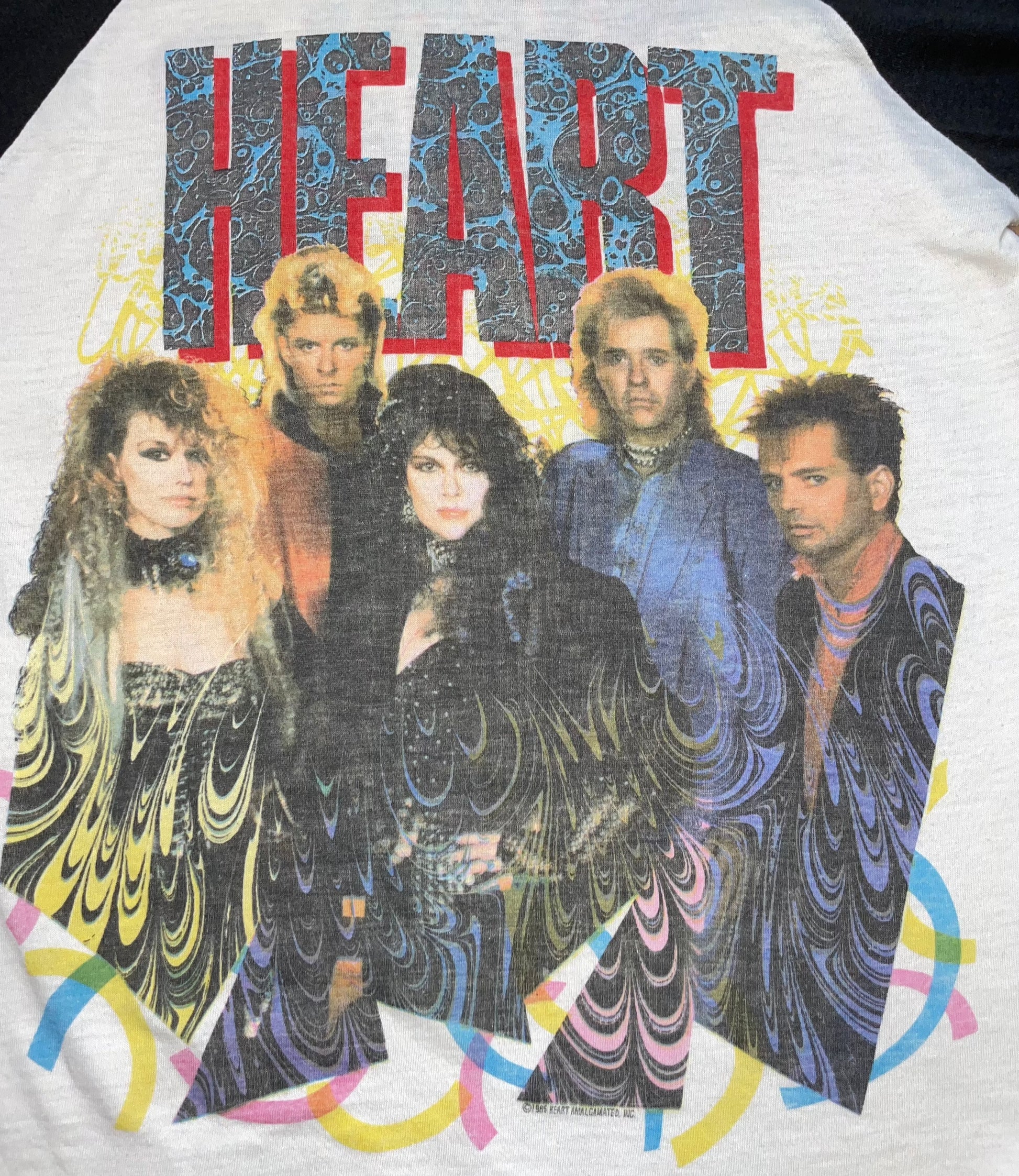 1985 Vintage Heart World Tour '85-86 Raglan T-Shirt - XS