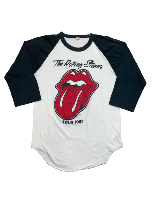 1981 Vintage Rolling Stones Tour Raglan T-Shirt - XS