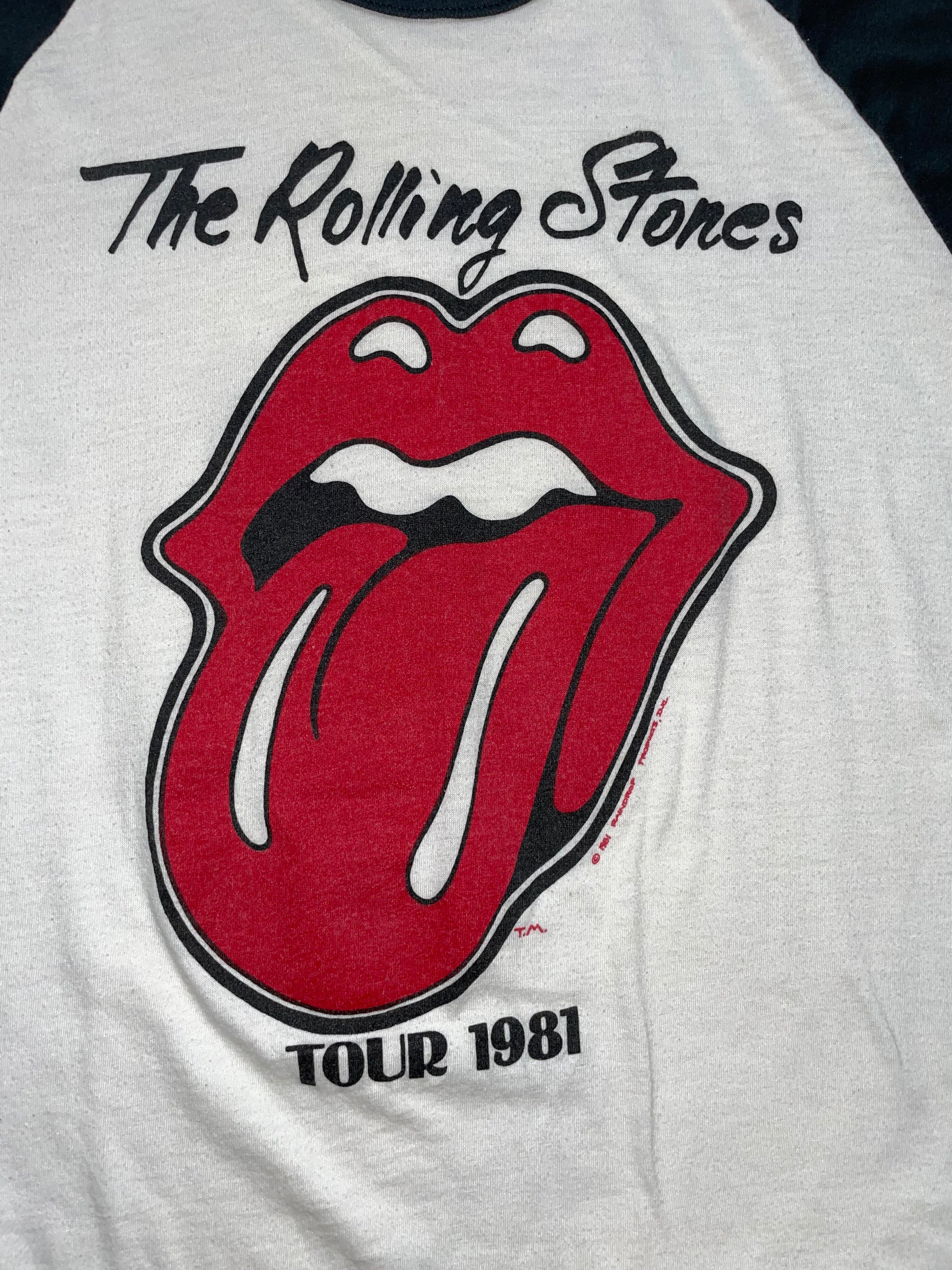 1981 Vintage Rolling Stones Tour Raglan T-Shirt - XS