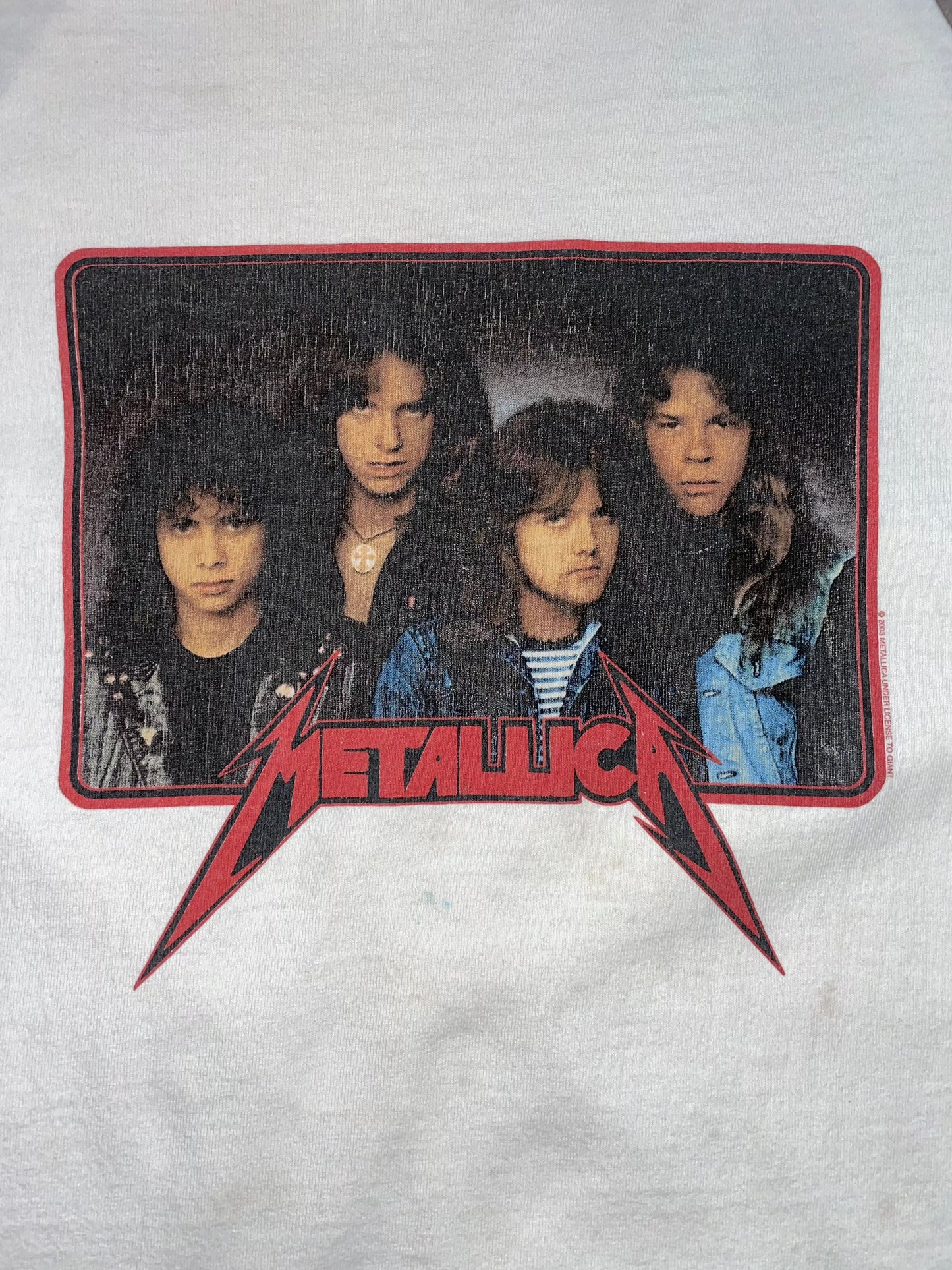 2003 Vintage Metallica White Raglan T-Shirt - XXS