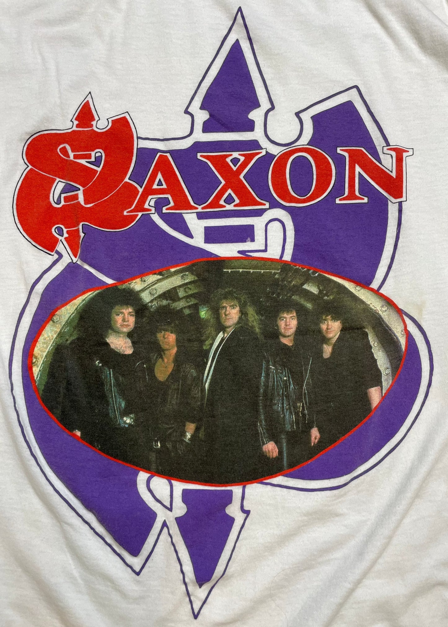 Vintage Saxon White with Red & Purple T-Shirt - LRG