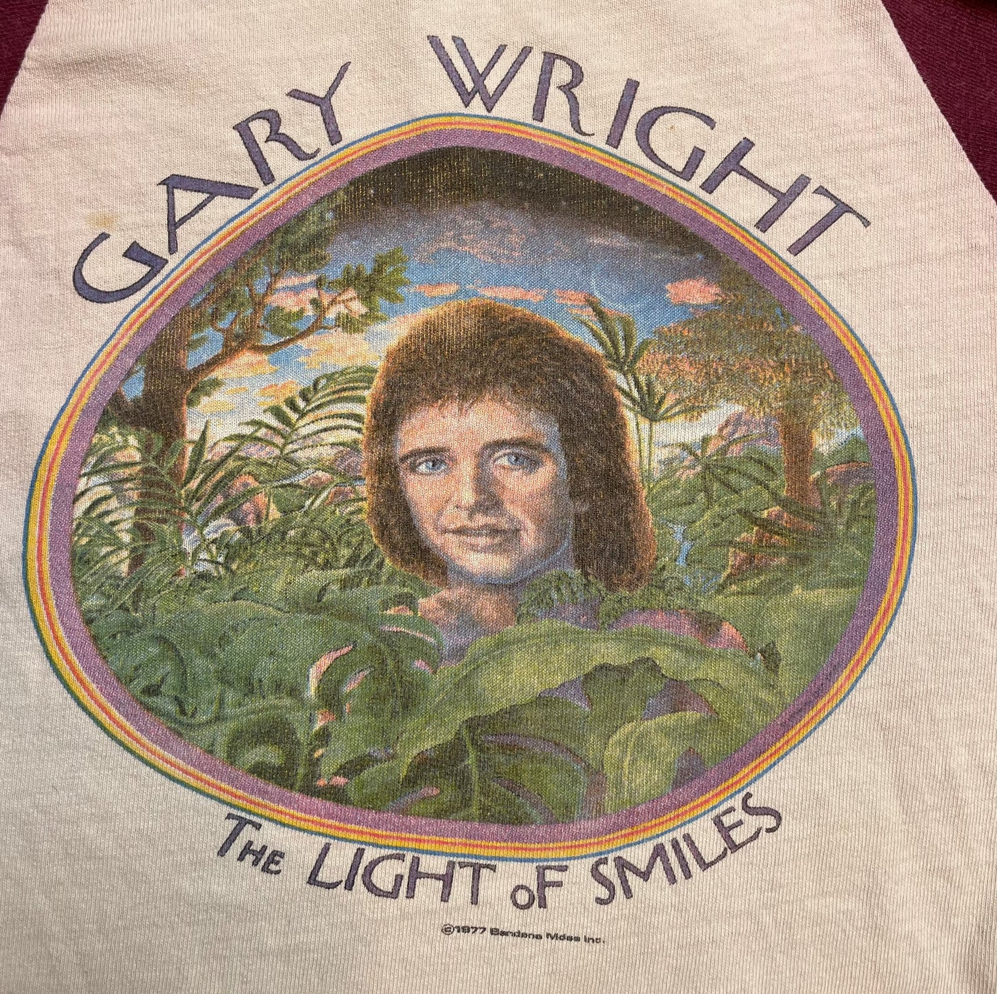 1977 Vintage Gary Wright "The Light of Smiles" Raglan T-Shirt - XS