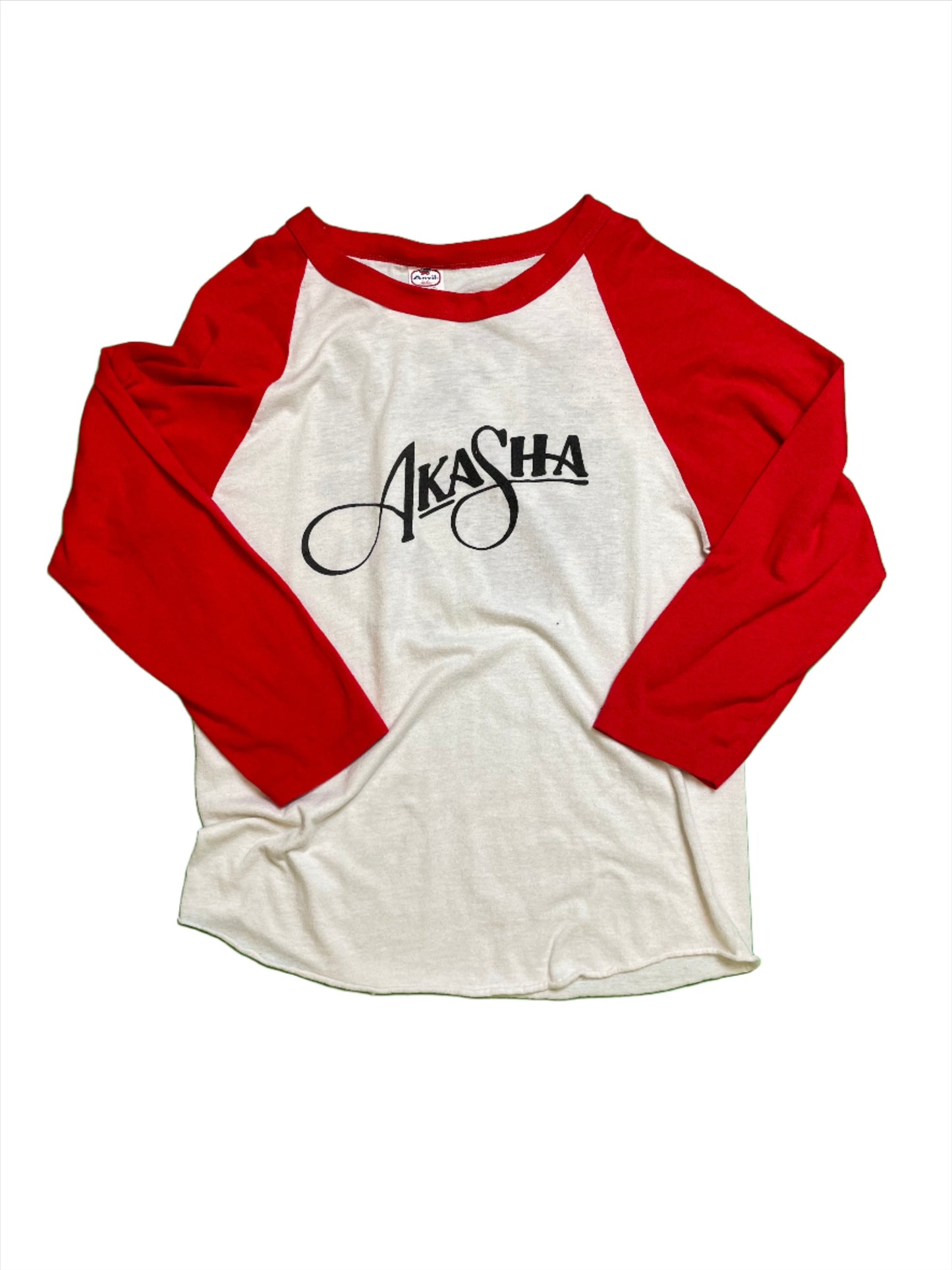 Vintage Y2K Akasha Band White/Red Raglan T-Shirt - XS