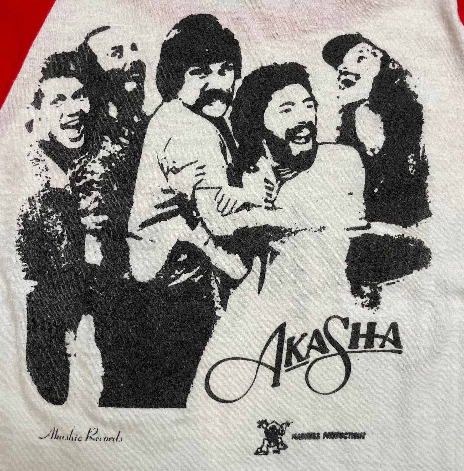 Vintage Y2K Akasha Band White/Red Raglan T-Shirt - XS