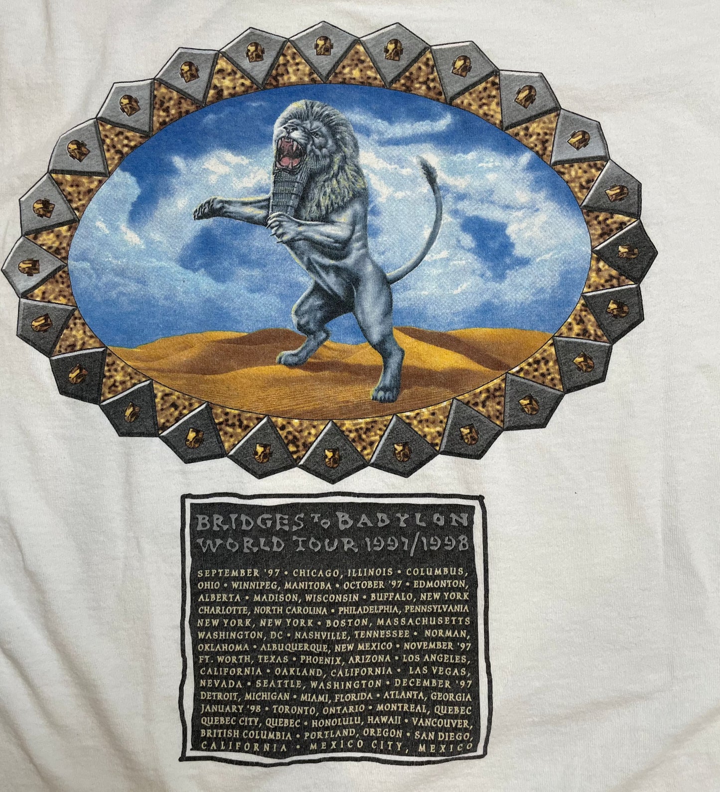 97' Vintage The Rolling Stones "Bridges to Babylon" White T-Shirt - XL