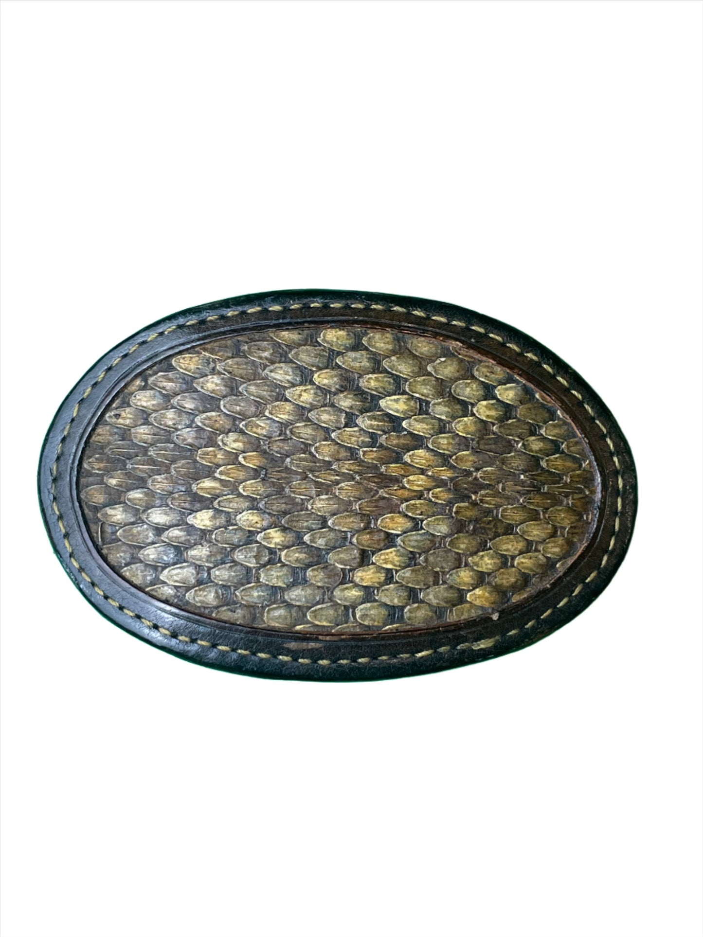 Vintage Rattlesnake Skin Belt Buckle