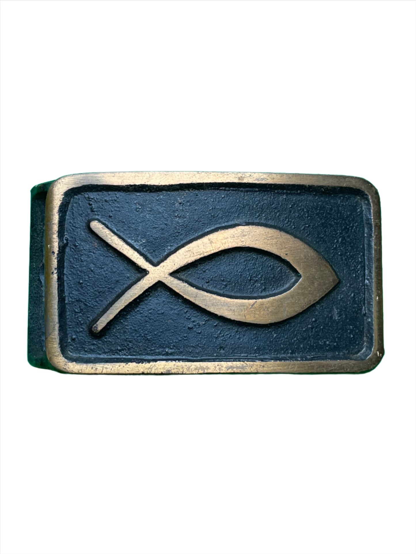 '77 Vintage Brass Jesus Fish Belt Buckle