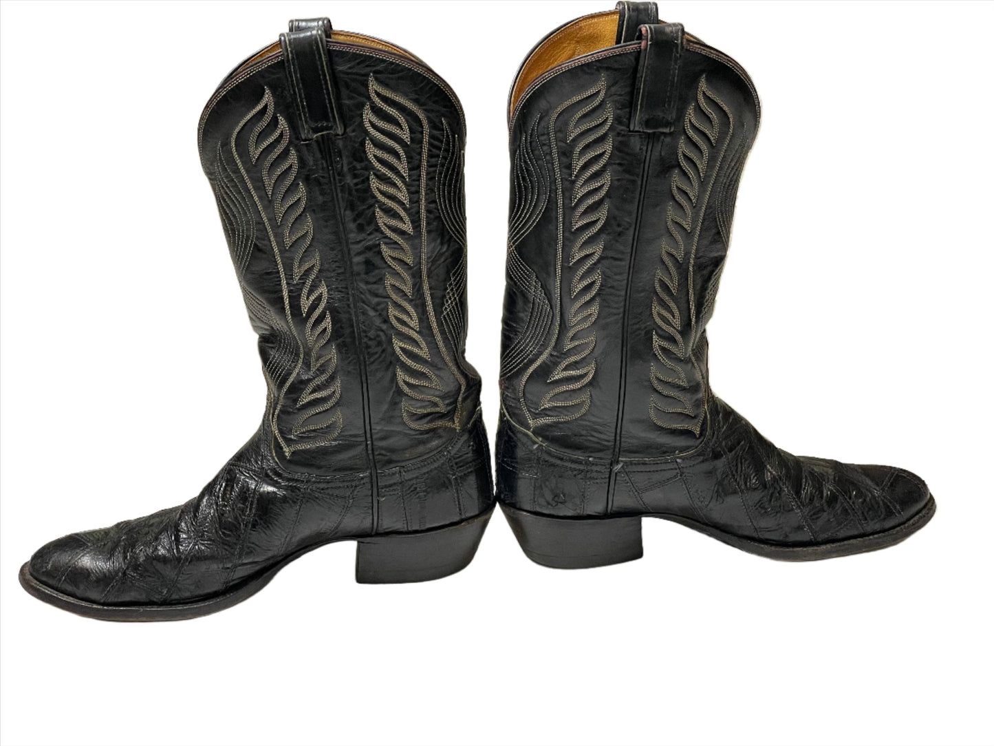 '70s/80s Vintage Tony Lama Black Eel Boots Sz 10 1/2D