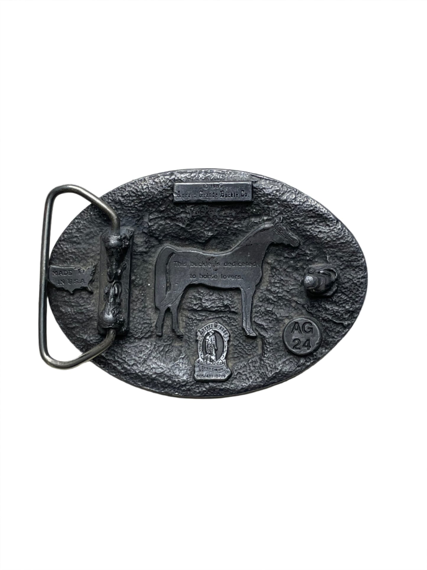 '89 Vintage Pewter Horse Buckle